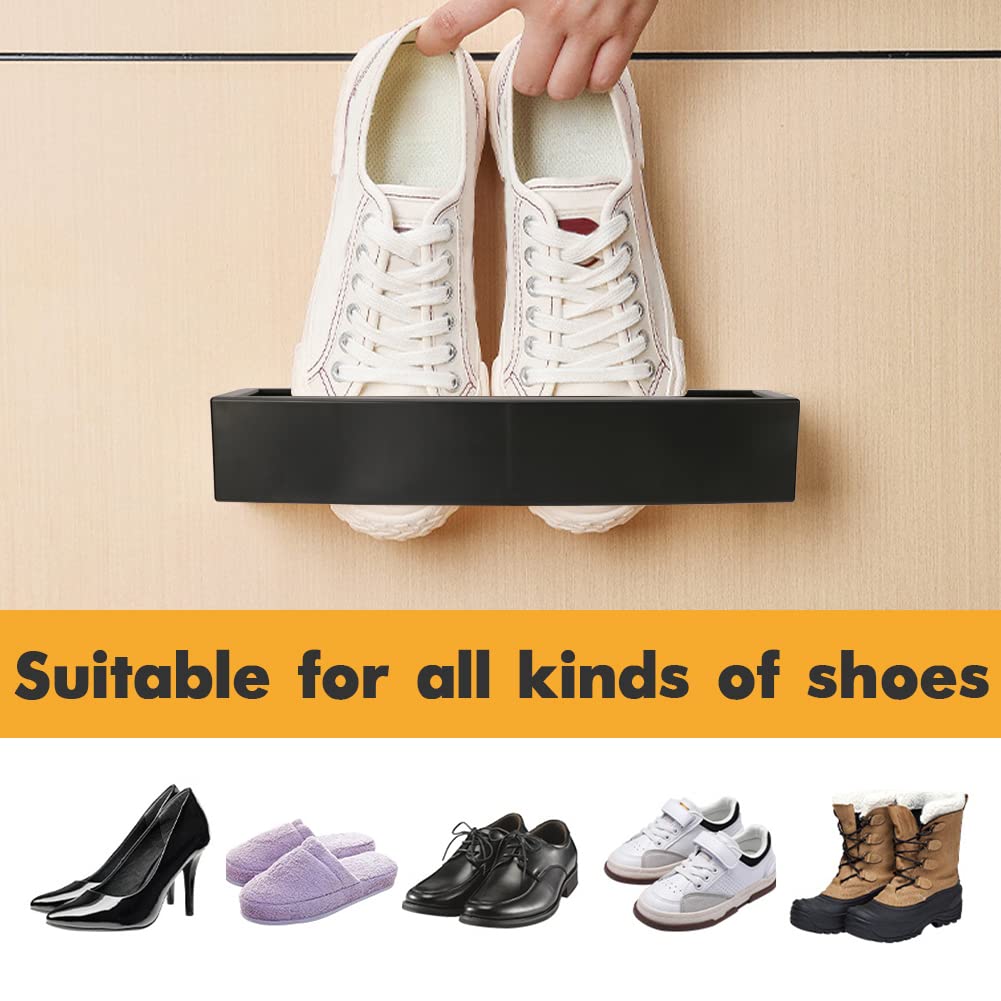 5 Pack Adjustable Wall Mounted Shoe Rack - 11L x 3.5W Space Saving Retractable Shoe Organizer with Sticky Hanging Strips - Perfect for Closet, Bedroom, Entryway & Behind Door Storage (ABS Material)