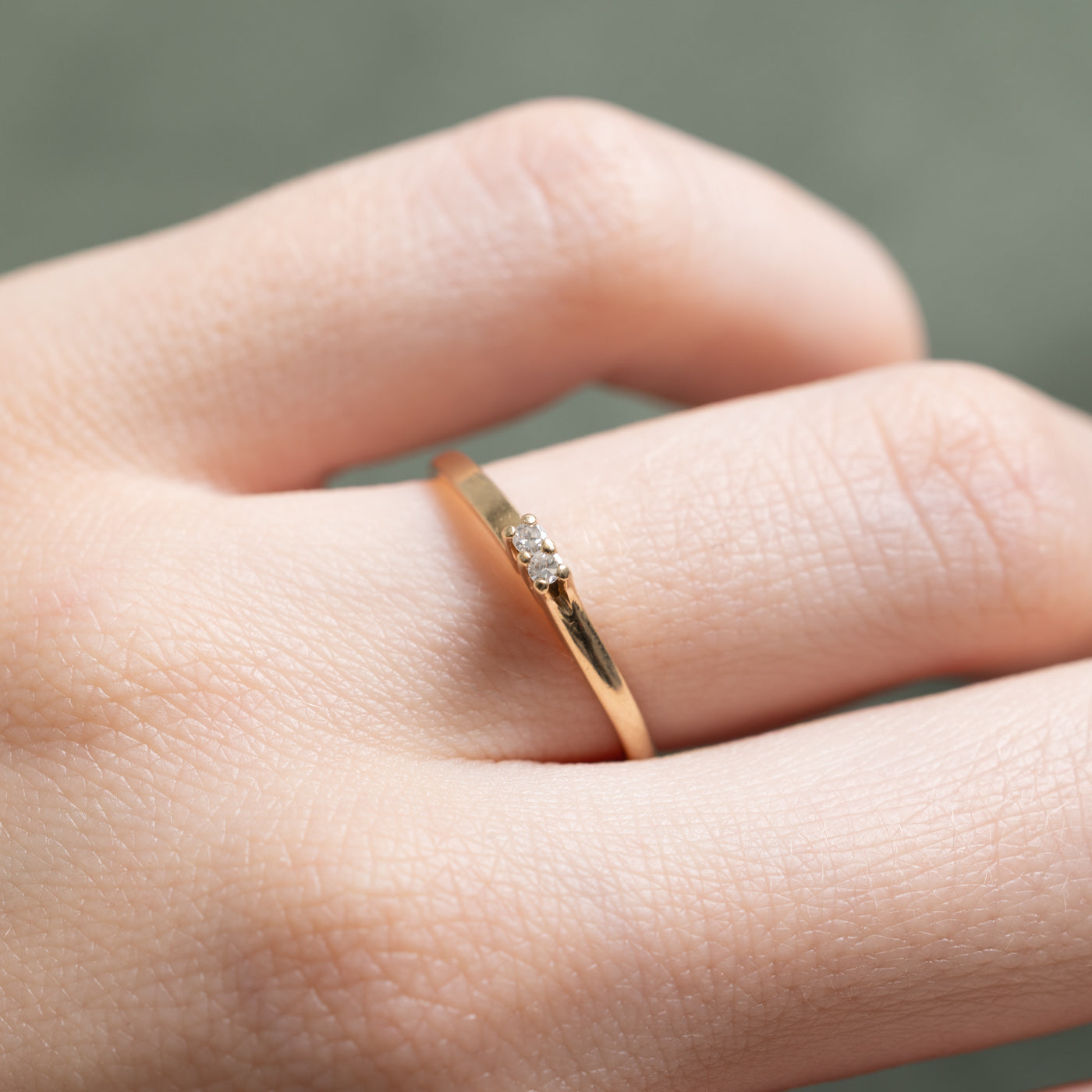 0.02ctw Two Stone Diamond Wedding Band Ring - Size 6.25 | Elegant & Durable for Engagement, Anniversary & Everyday Wear