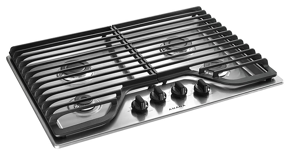 Amana AGC6540KFS 30 Inch 4-Burner Gas Cooktop Stainless Steel - Perfect for Home Kitchen Cooking, Baking & Entertaining
