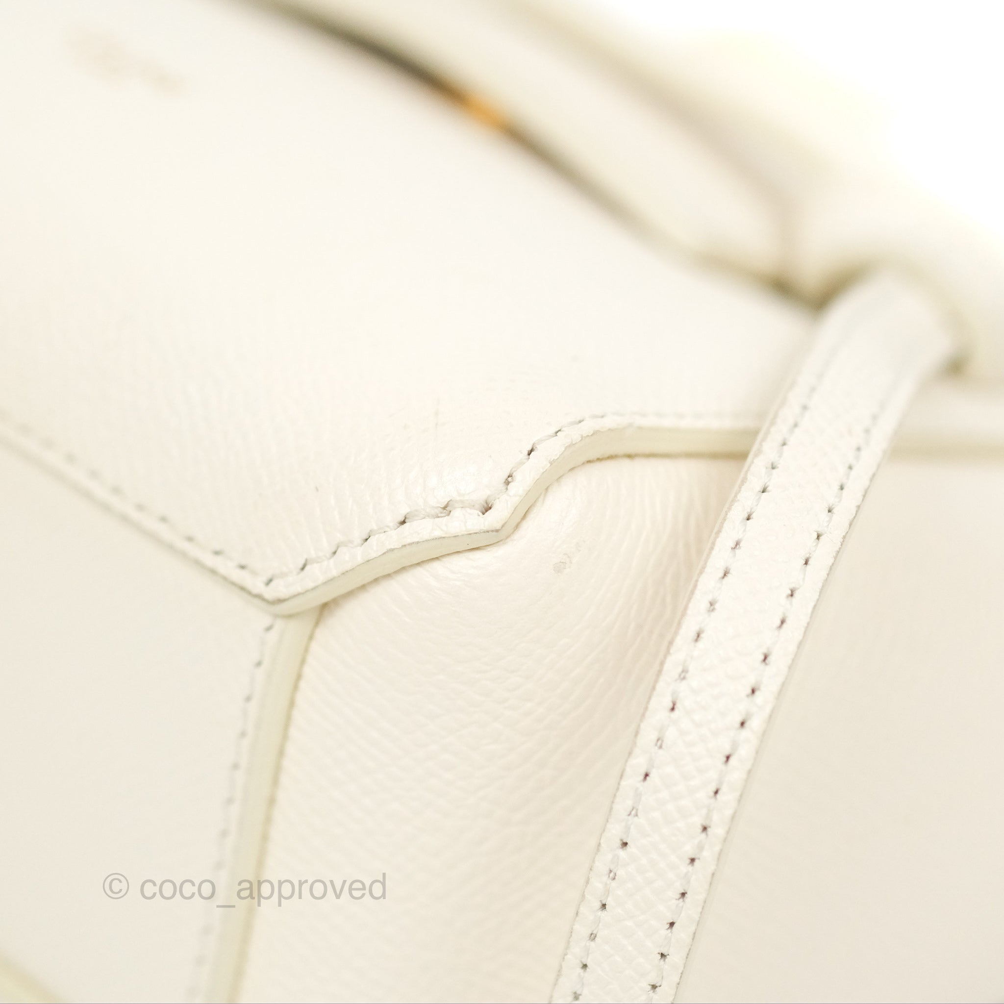 Celine Pico Belt Bag in White Grained Calfskin with Gold Hardware - Luxury Crossbody Bag for Women, Perfect for Everyday Use and Special Occasions