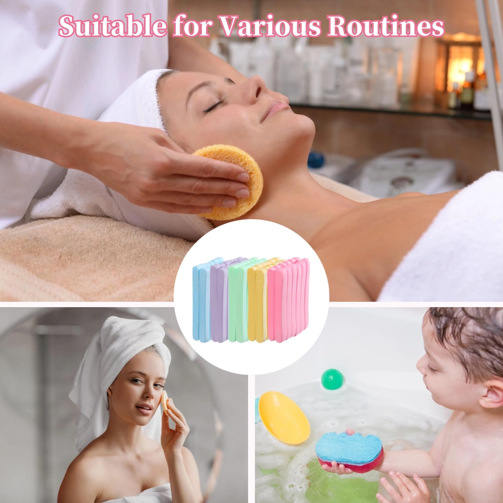 600 Pcs Compressed Facial Sponges | Round PVA Makeup Sponge Pads for Women | Soft Cleansing & Makeup Removal Sponges | 5 Colors | Perfect for Daily Skincare & Travel Beauty Routine
