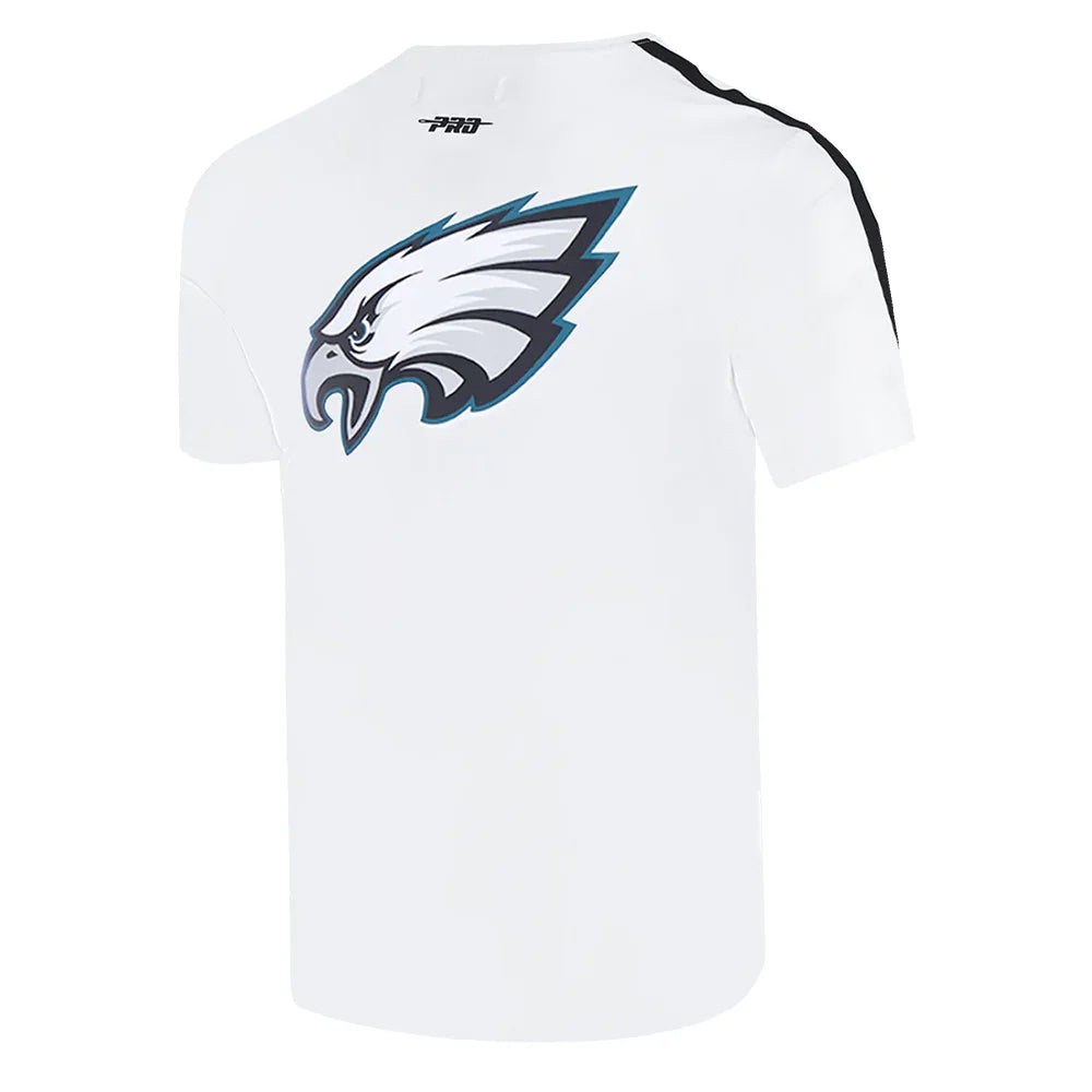 Philadelphia Eagles Men's Classic Mesh Striped Tee Shirt - Official NFL Football Fan Jersey - White Cotton Comfort Fit for Game Day & Casual Wear