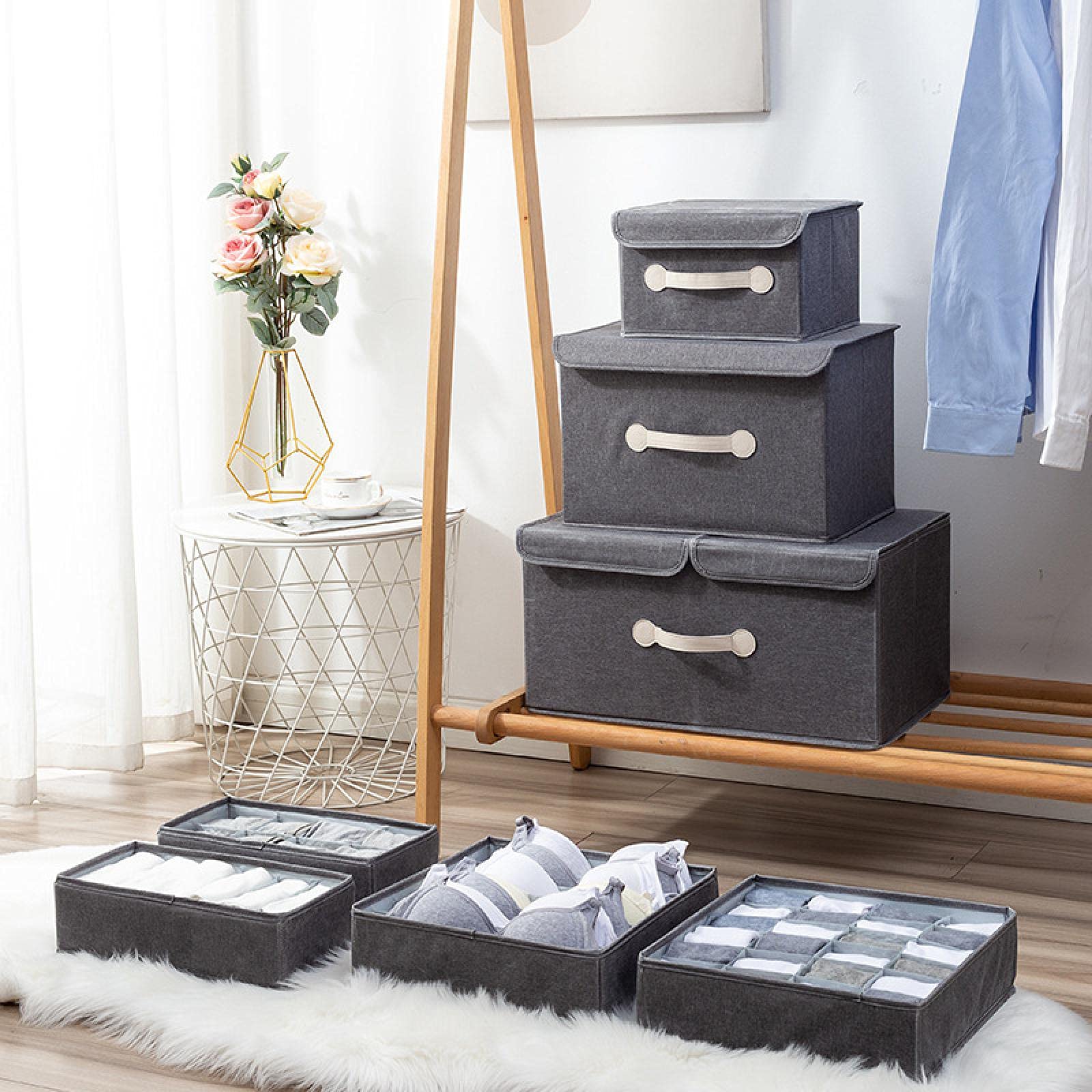 Beilian Fabric Storage Box - Foldable Organizer for Clothes, Toys, Wardrobe & Drawers | Space-Saving Home Storage Solution for Bedroom, Closet & Nursery Organization