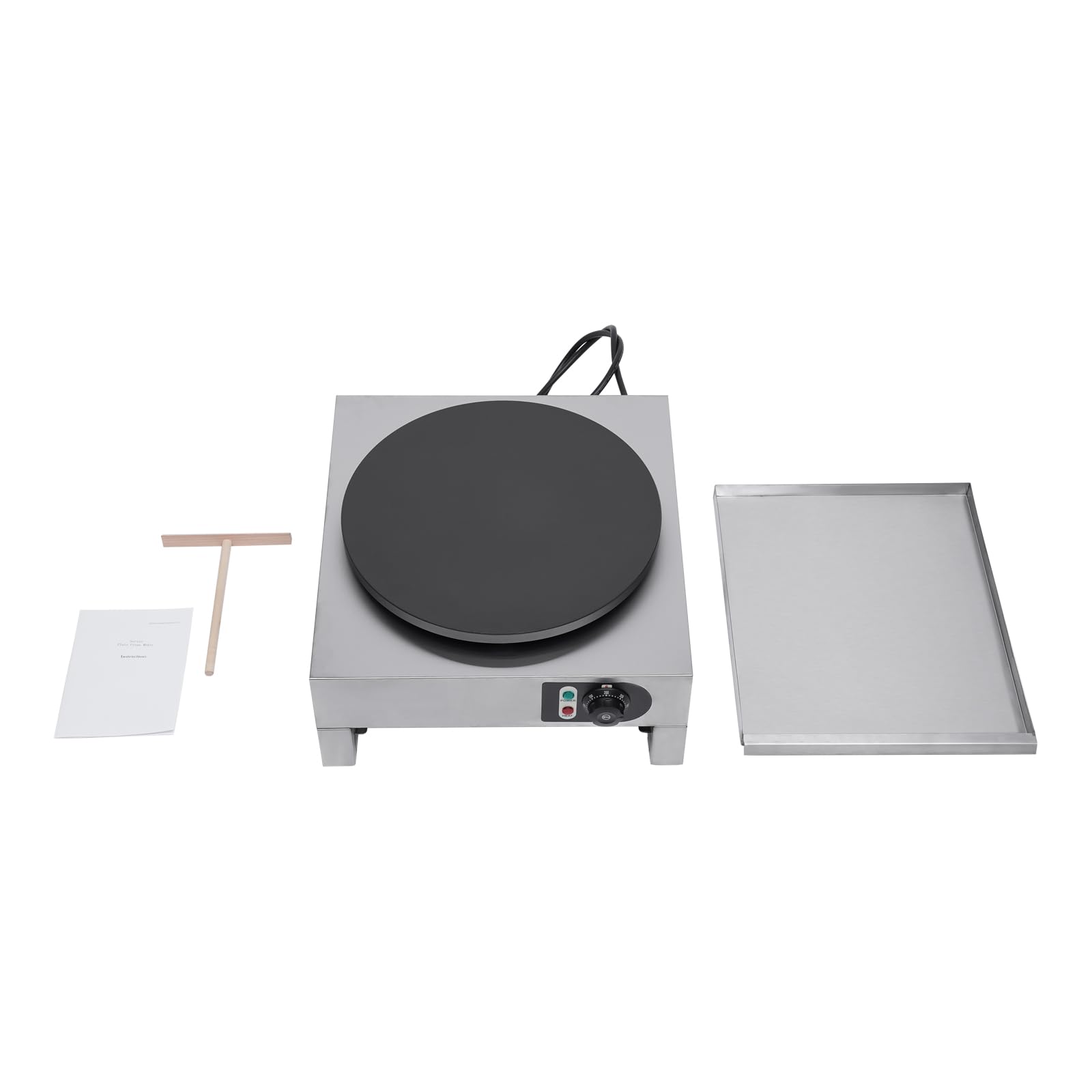 YUNRUX Electric Crepe Maker - 40cm Non-Stick Heating Plate, 3KW 220V for Perfect Homemade Crepes | Ideal for Breakfast, Desserts & French Cuisine