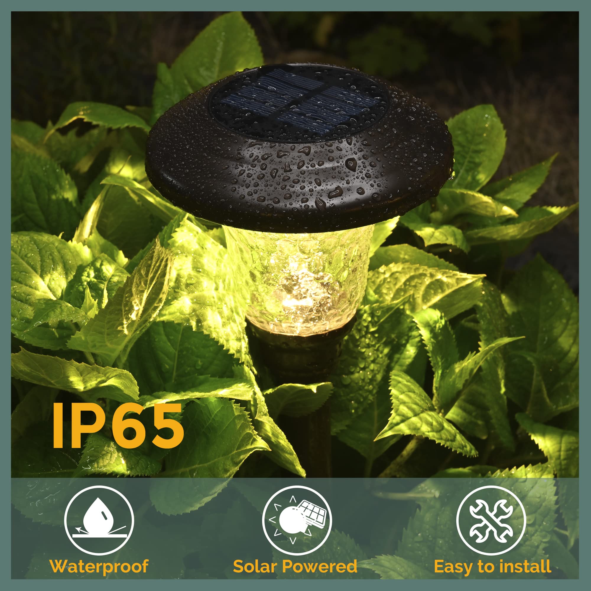 GIGALUMI 8 Pack Solar Pathway Lights Outdoor - Waterproof LED Garden Lights for Yard, Patio, Walkway & Landscape - Warm White Solar Powered Path Lighting (Brown) | Perfect for Driveway, Backyard, Deck & Garden Decor