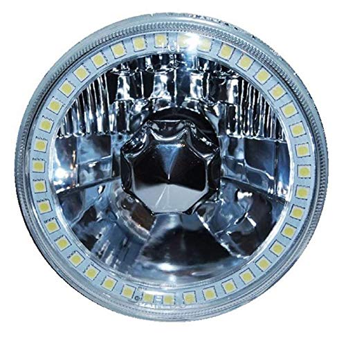 Octane Lighting 5-3/4 Inch White SMD LED Halo Headlight Bulb - Angel Eye Crystal Clear Projector for Cars, Trucks, Motorcycles - Perfect for Night Driving & Custom Vehicle Upgrades