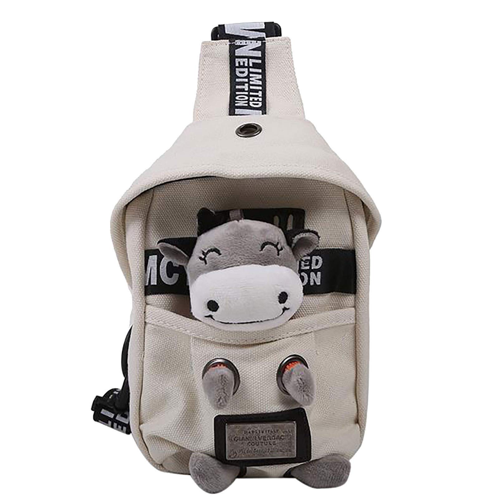 **Stylish Animal Print Chest Bag for Women - Cute Canvas Crossbody Bag with Cartoon Design - Perfect for Work, Travel & Everyday Use**