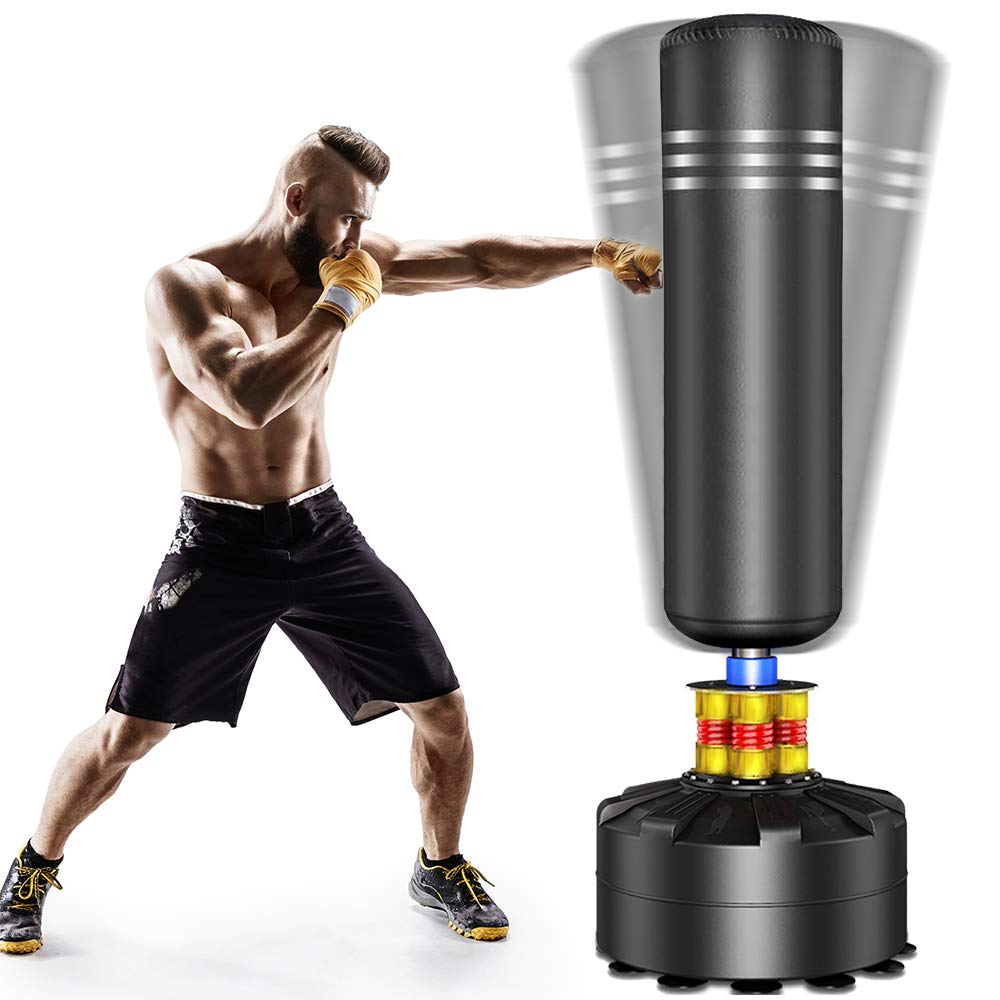 Dprodo Heavy Duty Freestanding Punching Bag with Suction Cup Base - Boxing Training Bag for Adults, Kickboxing, MMA & Home Gym Workouts - Perfect for Home Fitness, Martial Arts & Stress Relief
