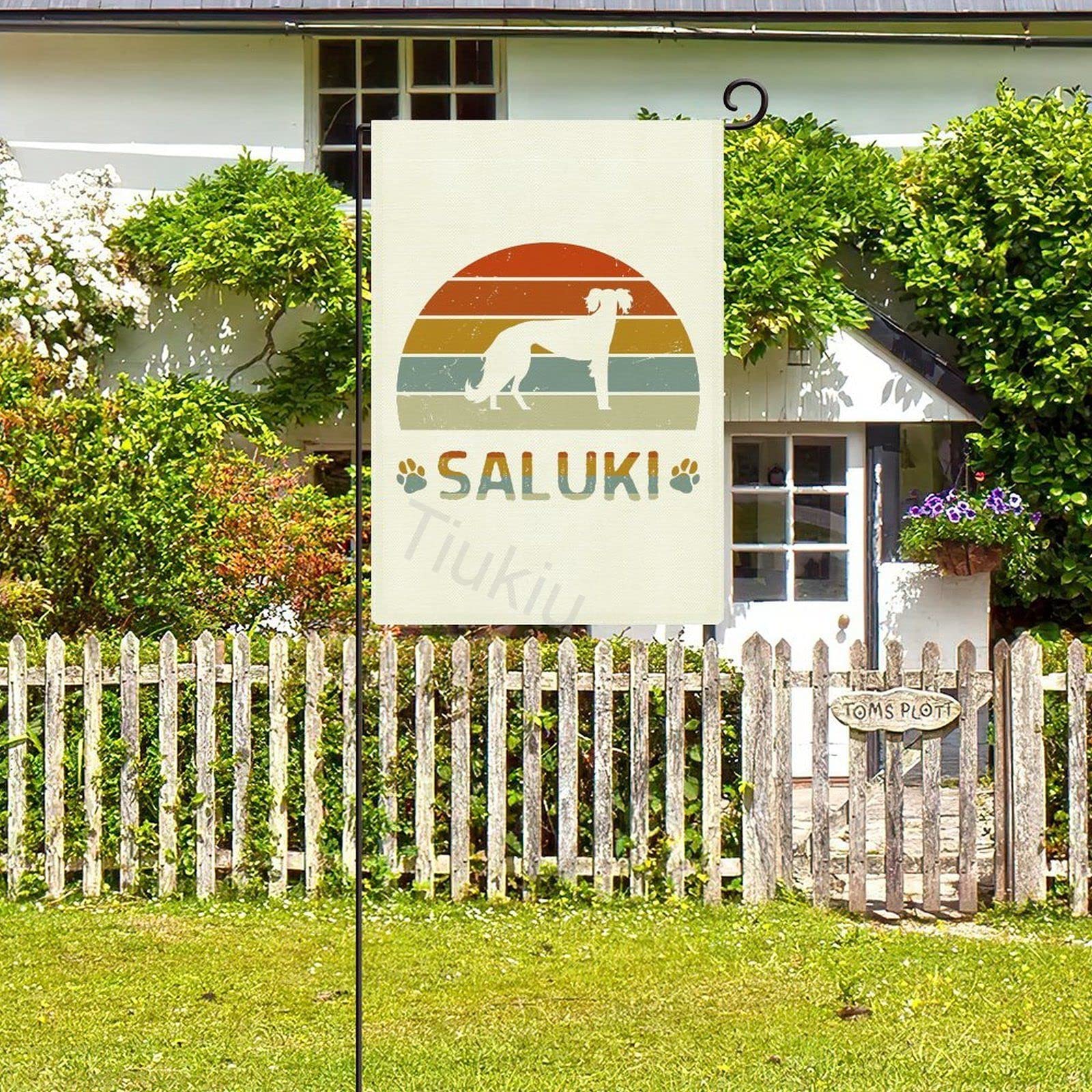 Love My Saluki Double-Sided Garden Flag 12x18 Inches - Vertical Welcome Flag for Yard, Lawn & Home Decor | Spring Outdoor Farmhouse Decoration | Perfect for Front Porch, Garden & Seasonal Displays