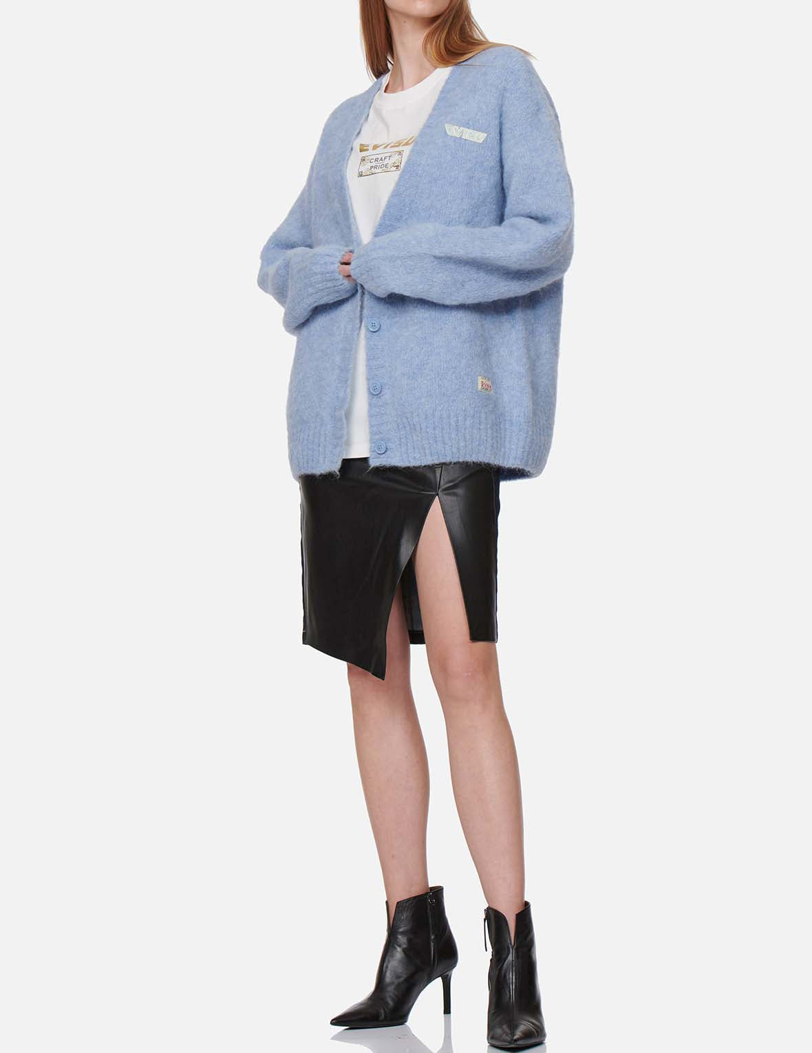 Custom Logo Embroidered Fluffy Cardigan Sweater - Soft Cozy Oversized Knitwear for Women | Perfect for Casual Wear, Office Outfits & Loungewear