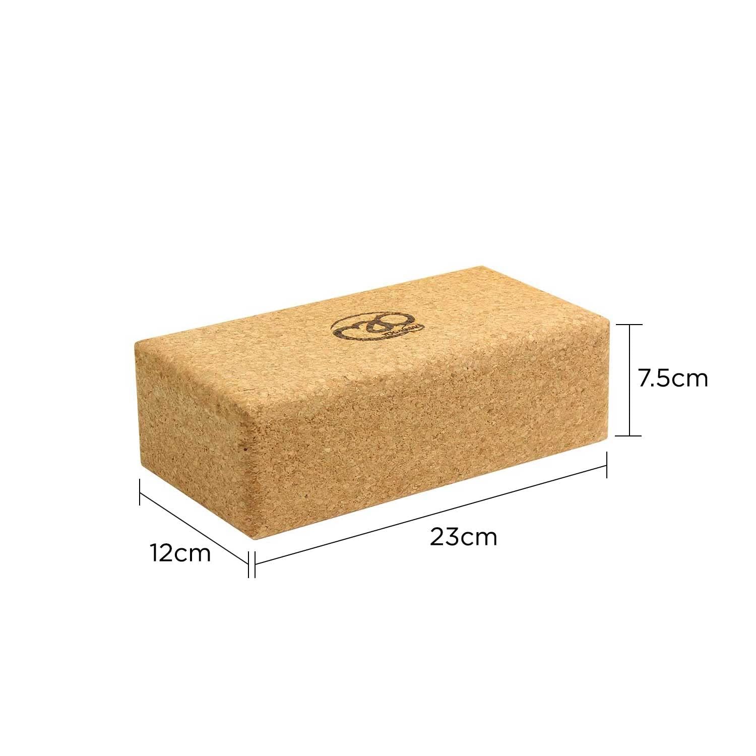 Premium Cork Yoga Block for Pilates, Gym & Fitness Training - Non-Slip Yoga Brick for Workouts, Stretching & Balance Exercises | Ideal for Home, Studio & Travel Use