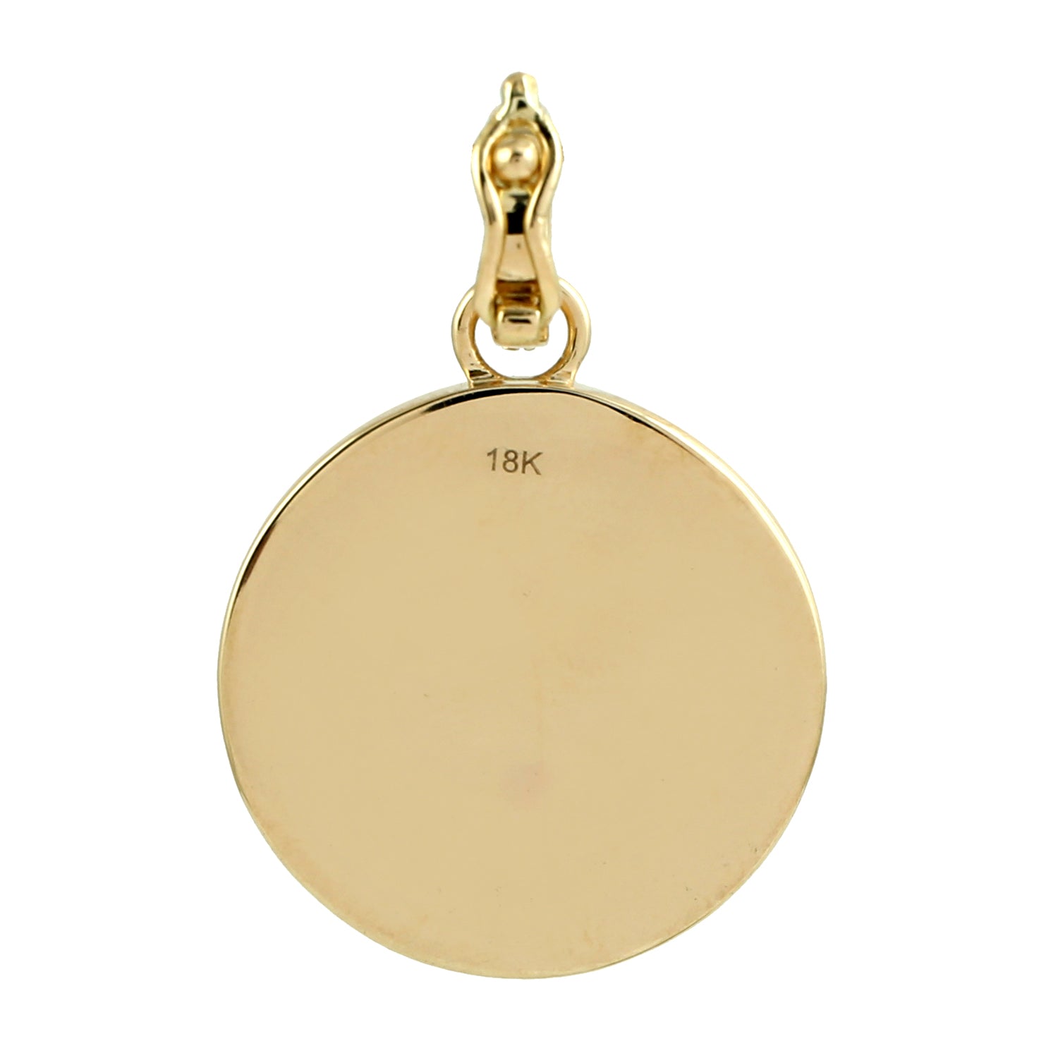 18K Yellow Gold Fancy Cut Mother of Pearl Pave Diamond Sunlight Pendant Necklace - Elegant Jewelry Gift for Women, Perfect for Weddings, Anniversaries & Special Occasions