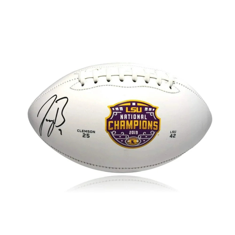 Authentic Joe Burrow Signed LSU White Panel Football with COA - Louisiana State Tigers Collectible - Perfect for Sports Memorabilia Displays & Fan Gifts