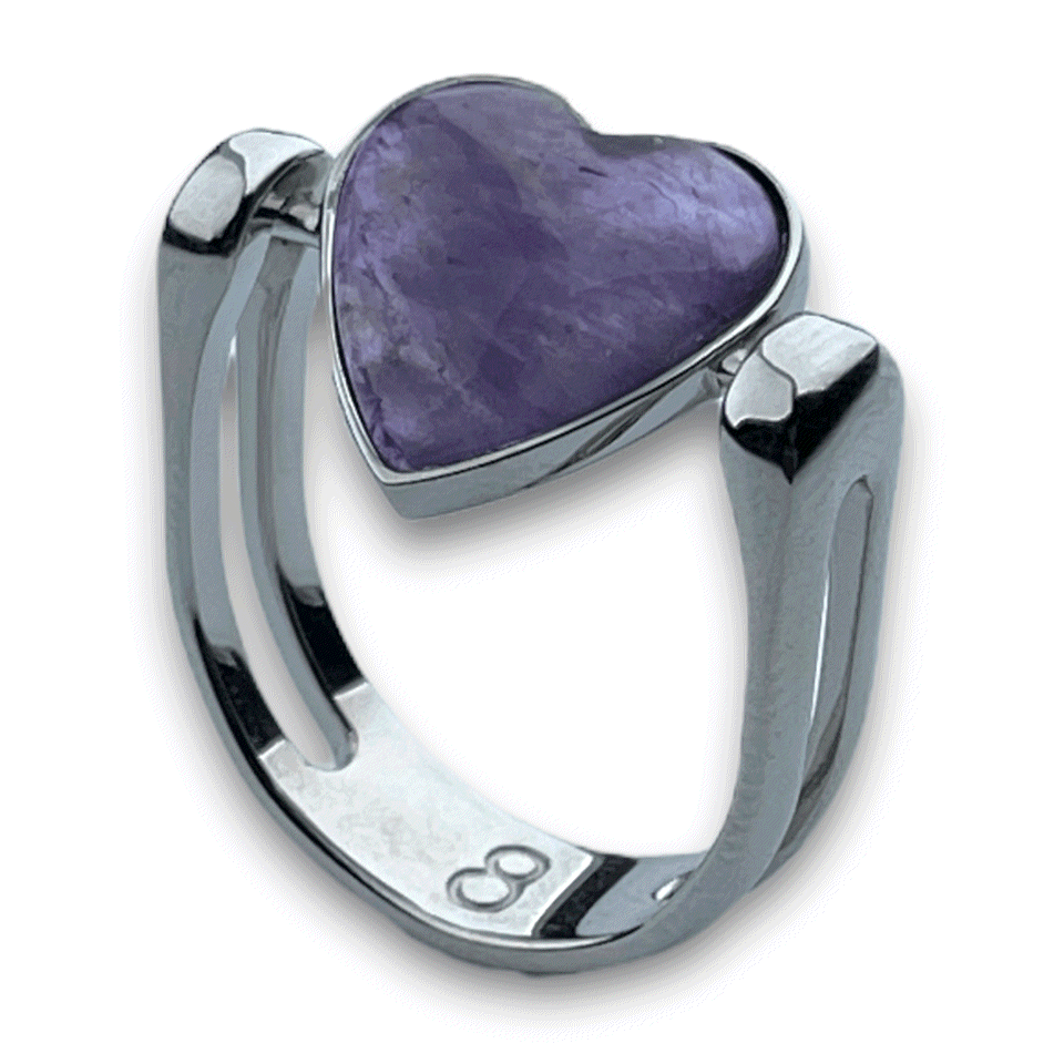 Heart Shaped Crystal Fidget Ring for Anxiety Relief - Sparkling Stress Relief Jewelry for Adults & Teens - Perfect for ADHD, Focus & Sensory Needs (Gift Idea)