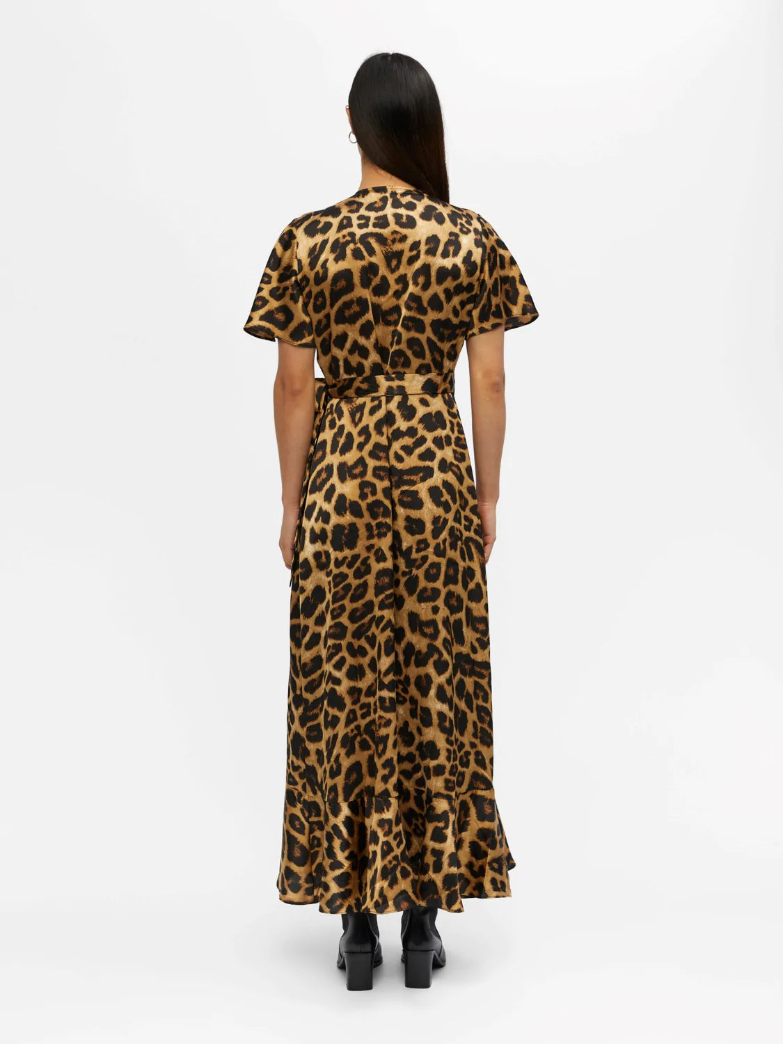 Stylish Papaya Wrap Dress in Black Leo - Perfect for Casual Outings, Date Nights & Summer Vacations