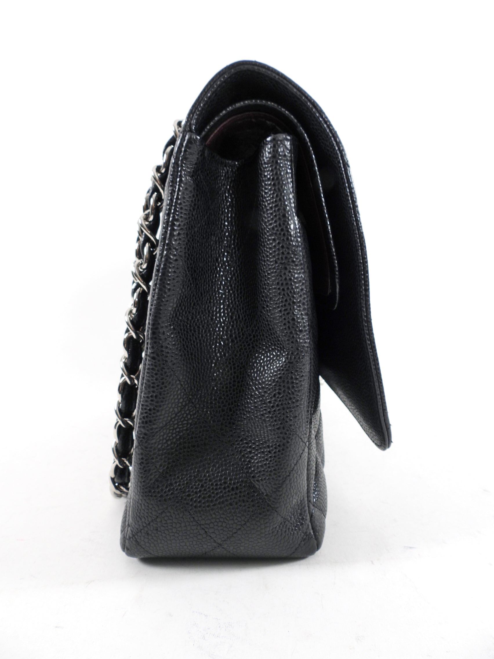 Chanel Black Caviar Leather Maxi Classic Double Flap Handbag - Luxury Designer Shoulder Bag for Women, Perfect for Evening Events & Special Occasions