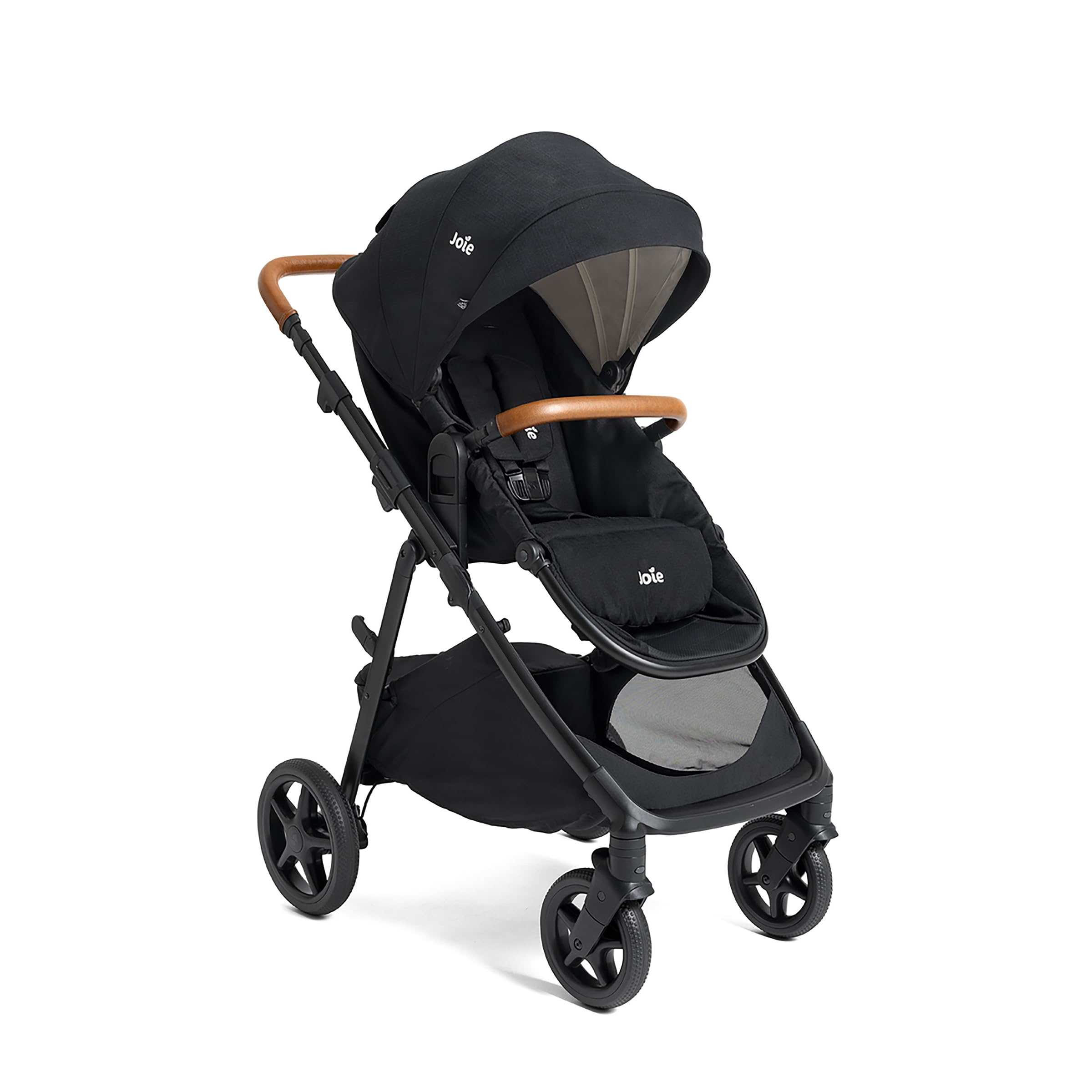 **4-in-1 Convertible Ginger Pramette & Stroller for Newborns & Toddlers – Adjustable Height, All-Wheel Suspension, Extra Storage – Perfect for Travel, Shopping & Daily Walks (Shale)**