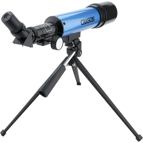 Carson Aim 50mm Refractor Telescope - Portable Astronomy Telescope for Adults & Kids, Perfect for Stargazing, Bird Watching & Outdoor Adventures (Model MTEL 50)