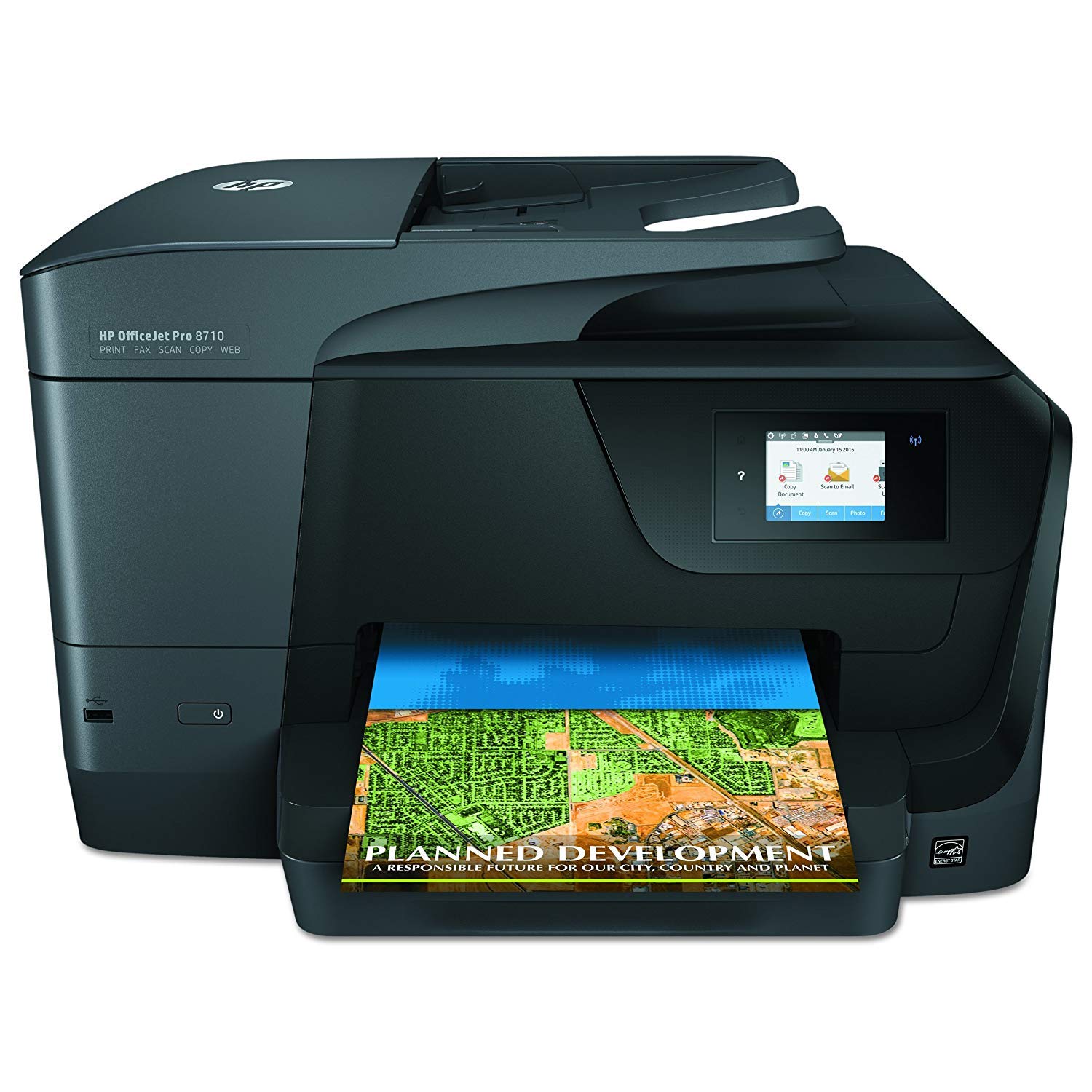 HP OfficeJet Pro 8710 All-in-One Wireless Printer with Instant Ink & Amazon Dash Replenishment | Black (M9L66A) | Perfect for Home Office & Small Business Printing Needs