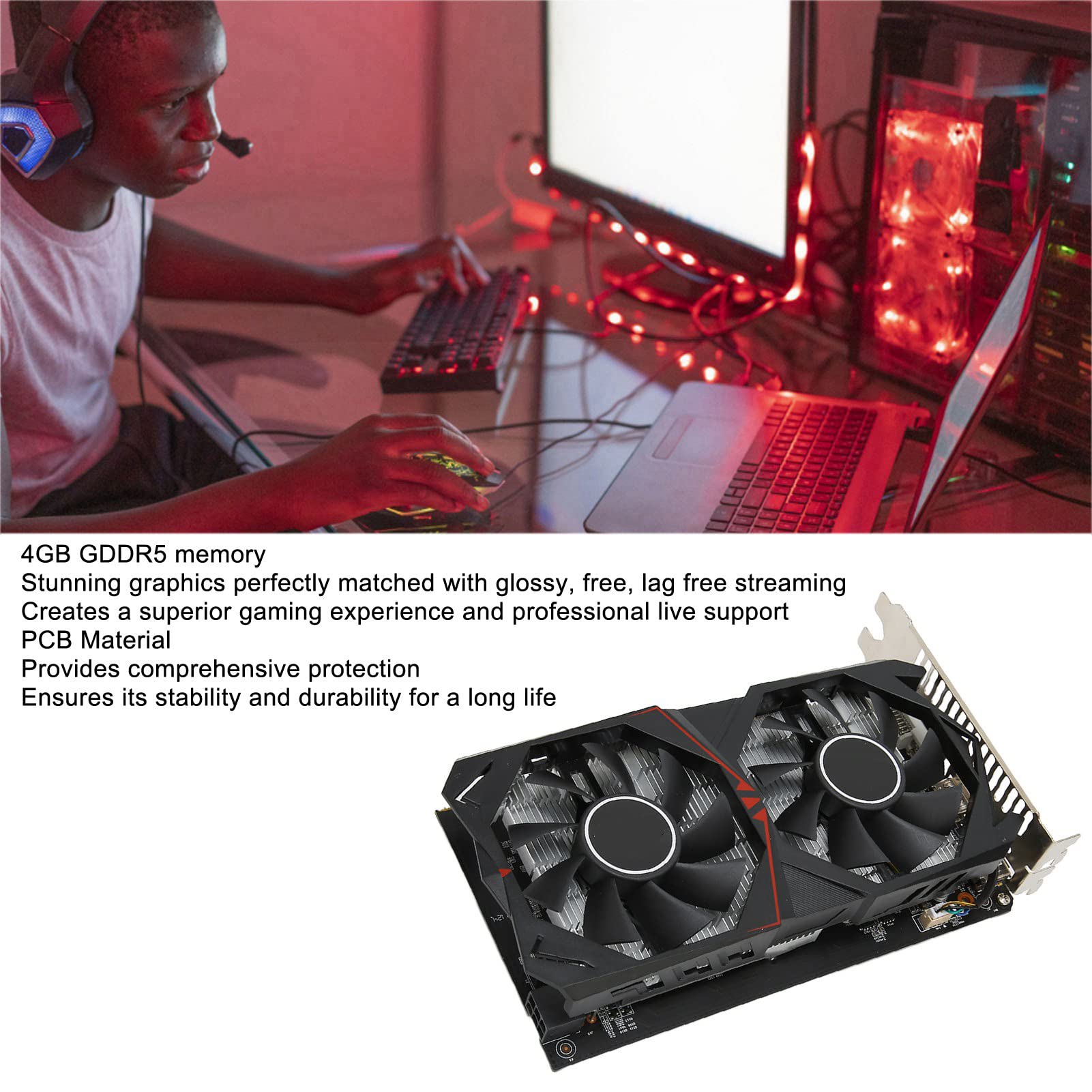 NVIDIA GeForce GTX 960 4GB GDDR5 Gaming Graphics Card - 7012MHz, 128-Bit, PCI Express 3.0 x16, DP/HDMI/DVI - High Performance Video Card for PC Gaming, VR & 4K Video Editing