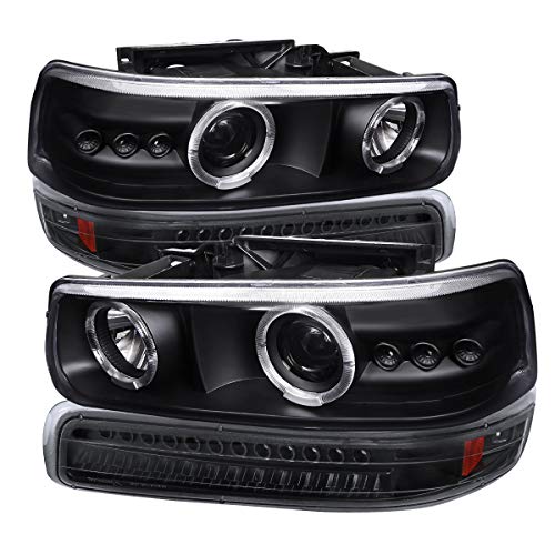 Black Clear Lens Headlights+LED Bumper Lamps