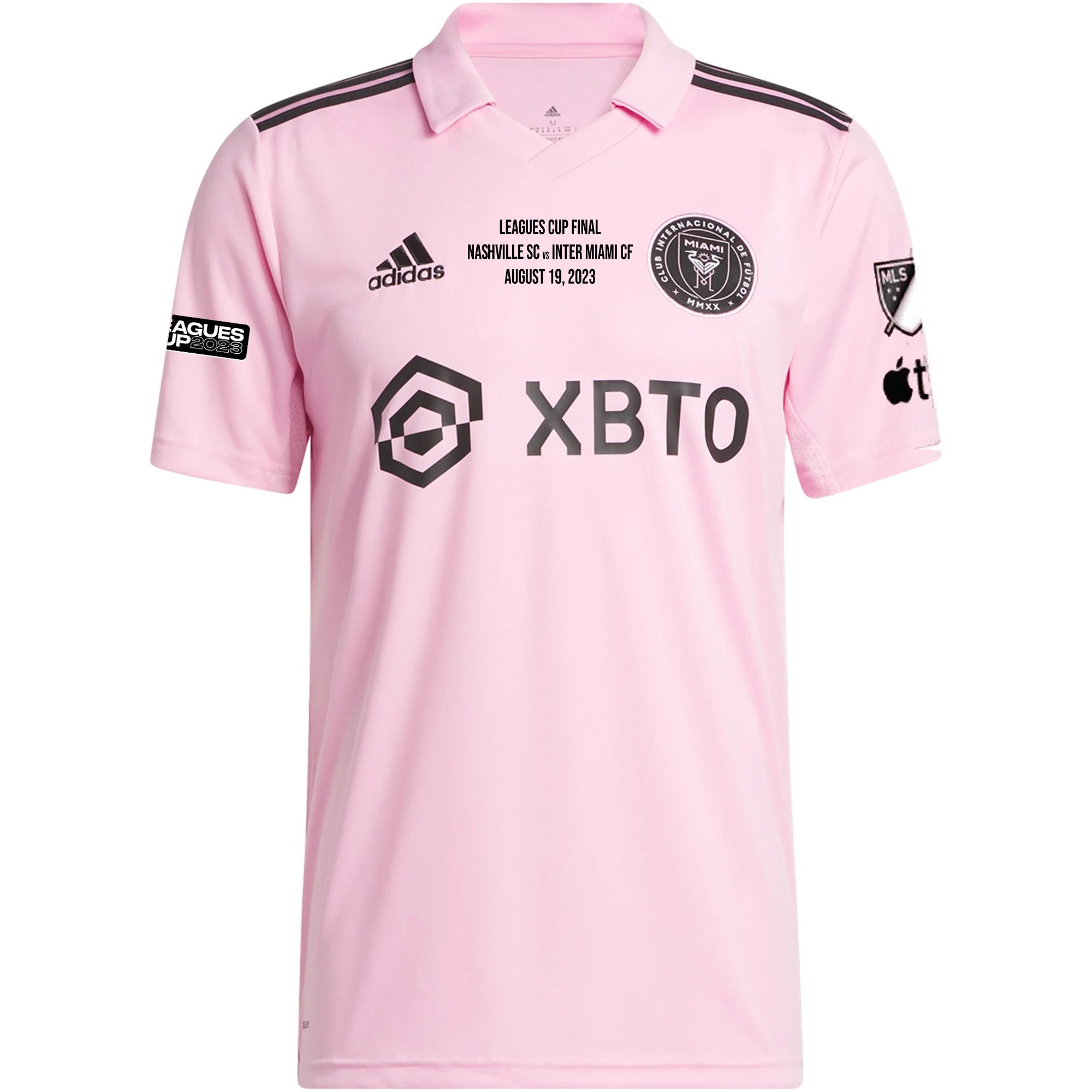 Adidas Inter Miami Lionel Messi Home Jersey 2023-2024 with MLS & Leagues Cup Patch - Authentic Pink/Black Soccer Shirt for Fans & Match Days
