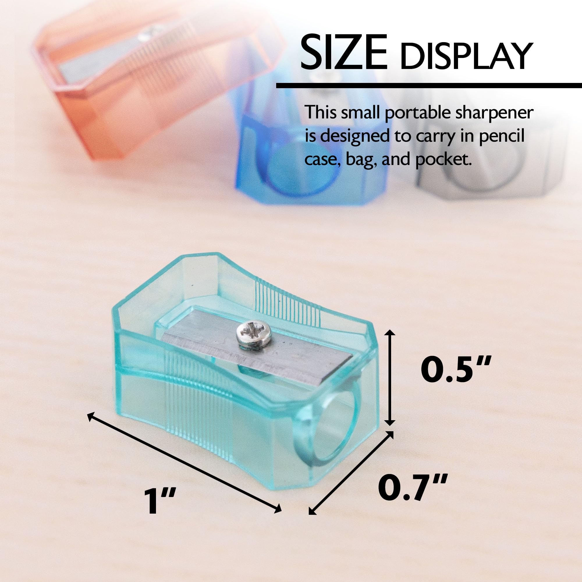 BAZIC Single Hole Pencil Sharpener with Square Blade - Standard Size for Pencils & Crayons - 12 Pack (144 Total) - Perfect for School, Office & Art Supplies
