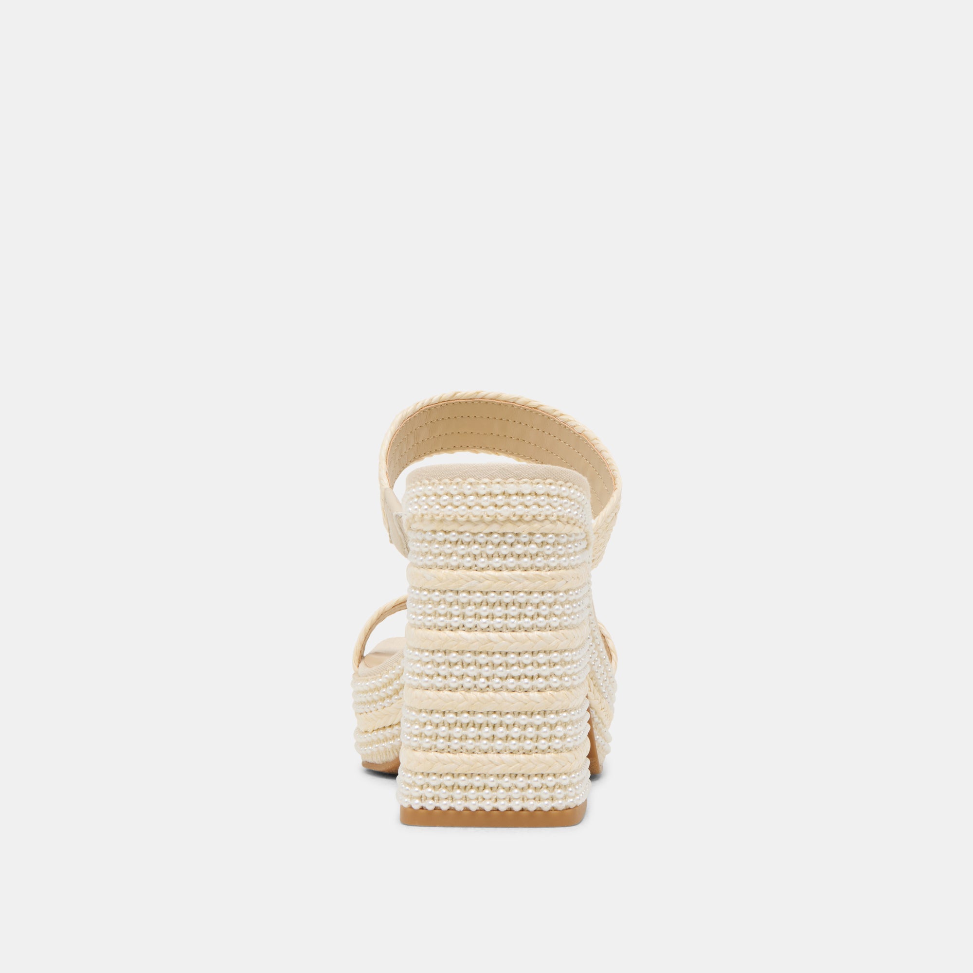 ALIYA PEARL HEELS - Women's Vanilla Raffia Sandals with Pearl Accents | Perfect for Summer Weddings, Beach Vacations & Date Nights