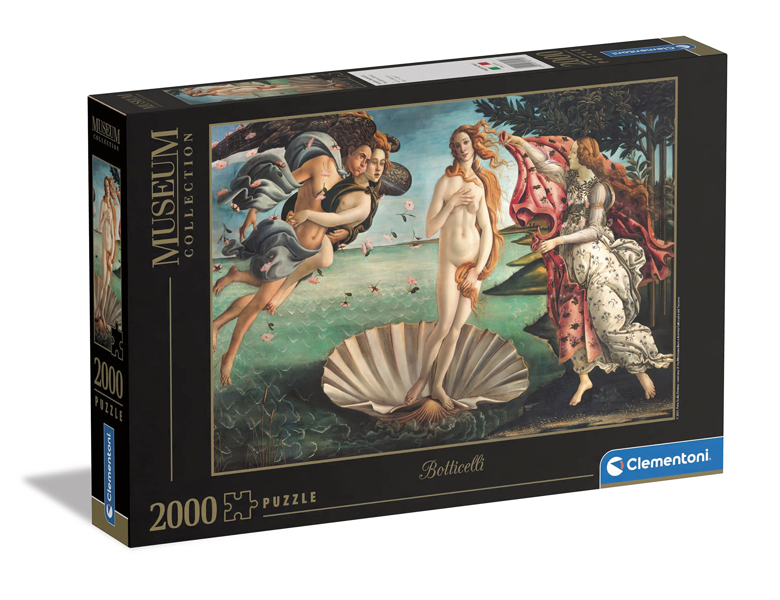 Clementoni 32572 Museum Collection Puzzle - Birth of Venus 2000 Piece Adult Jigsaw Puzzle, Fine Art Puzzle, Artist Puzzle, Made in Italy - Perfect for Home Decor, Gift for Art Lovers & Puzzle Enthusiasts