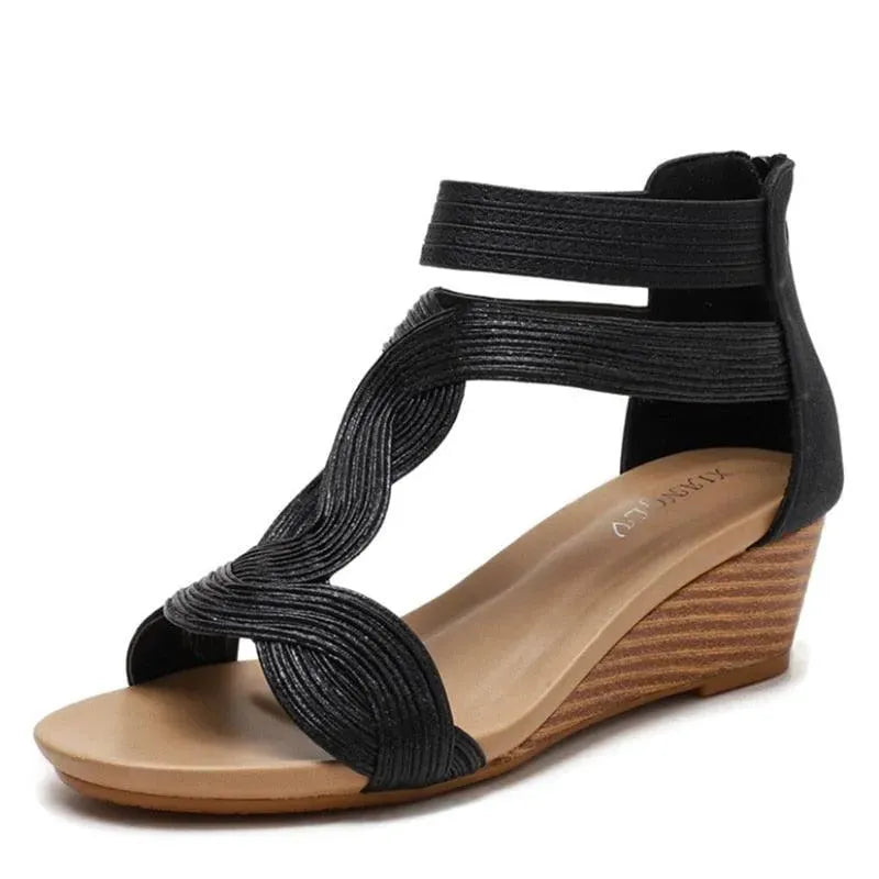 Comfortable Low Heel Wedge Sandal Shoes for Women - Perfect for Summer, Beach, and Casual Outings