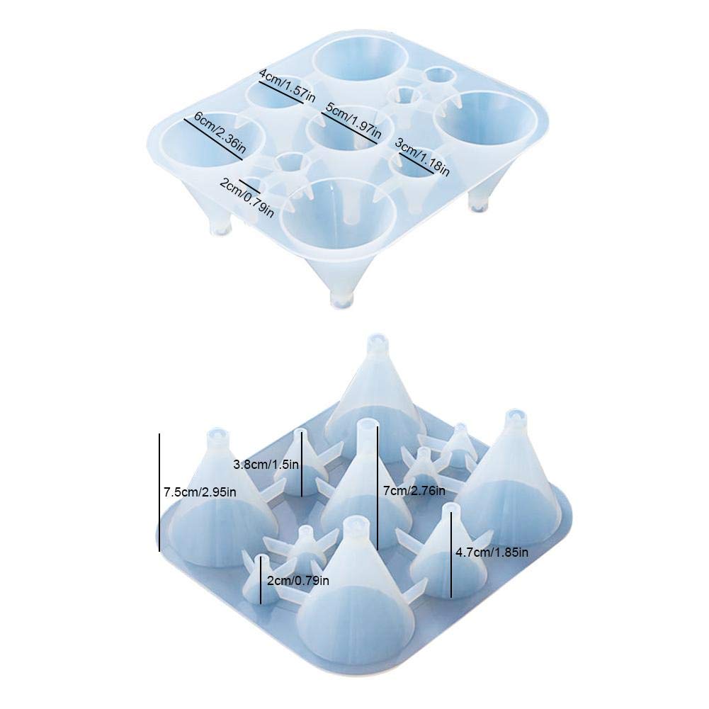 Premium Silicone Resin Casting Molds for Cone Pyramid Crystal - 11-Slot Epoxy Jewelry Box Molds for DIY Crafting, Jewelry Making, Aromatherapy Candles - Perfect for Home Decor, Gift Making & Craft Projects