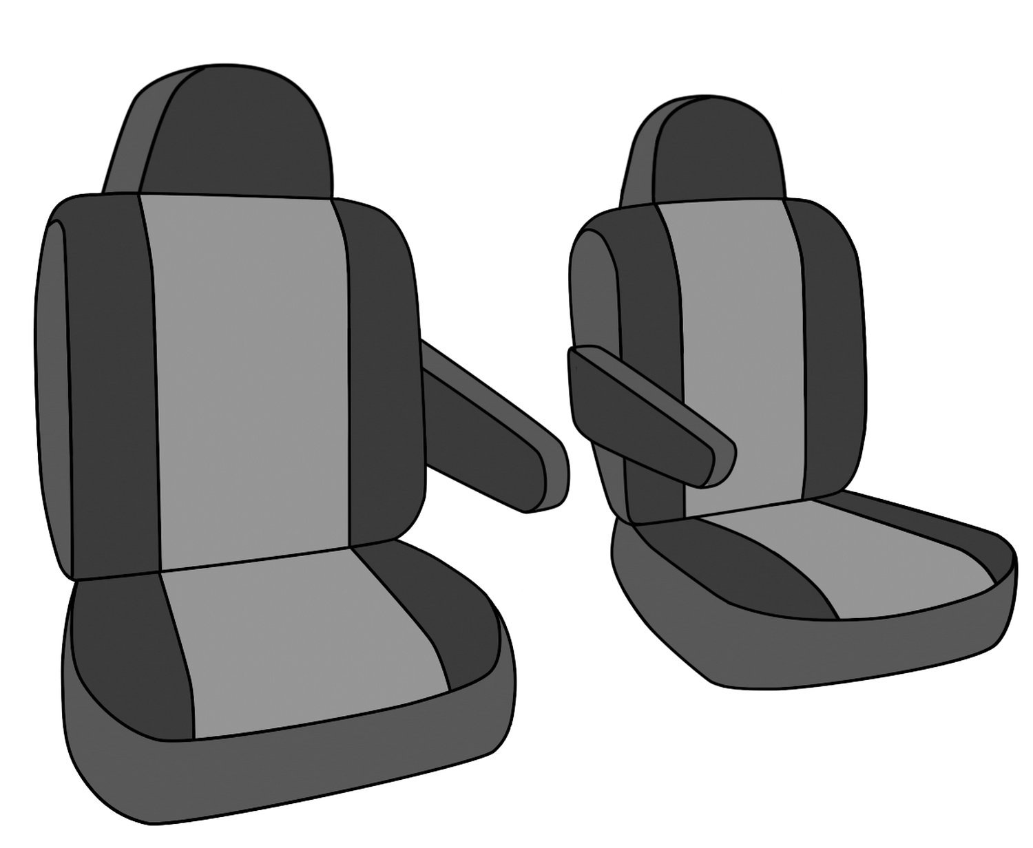 Premium Neoprene Car Seat Covers for 2016-2024 Chevy Express 2500-3500 - Light Grey Bucket Seat Protectors | Easy Installation, Durable & Water-Resistant | Perfect for Work Trucks, Road Trips & Family Protection
