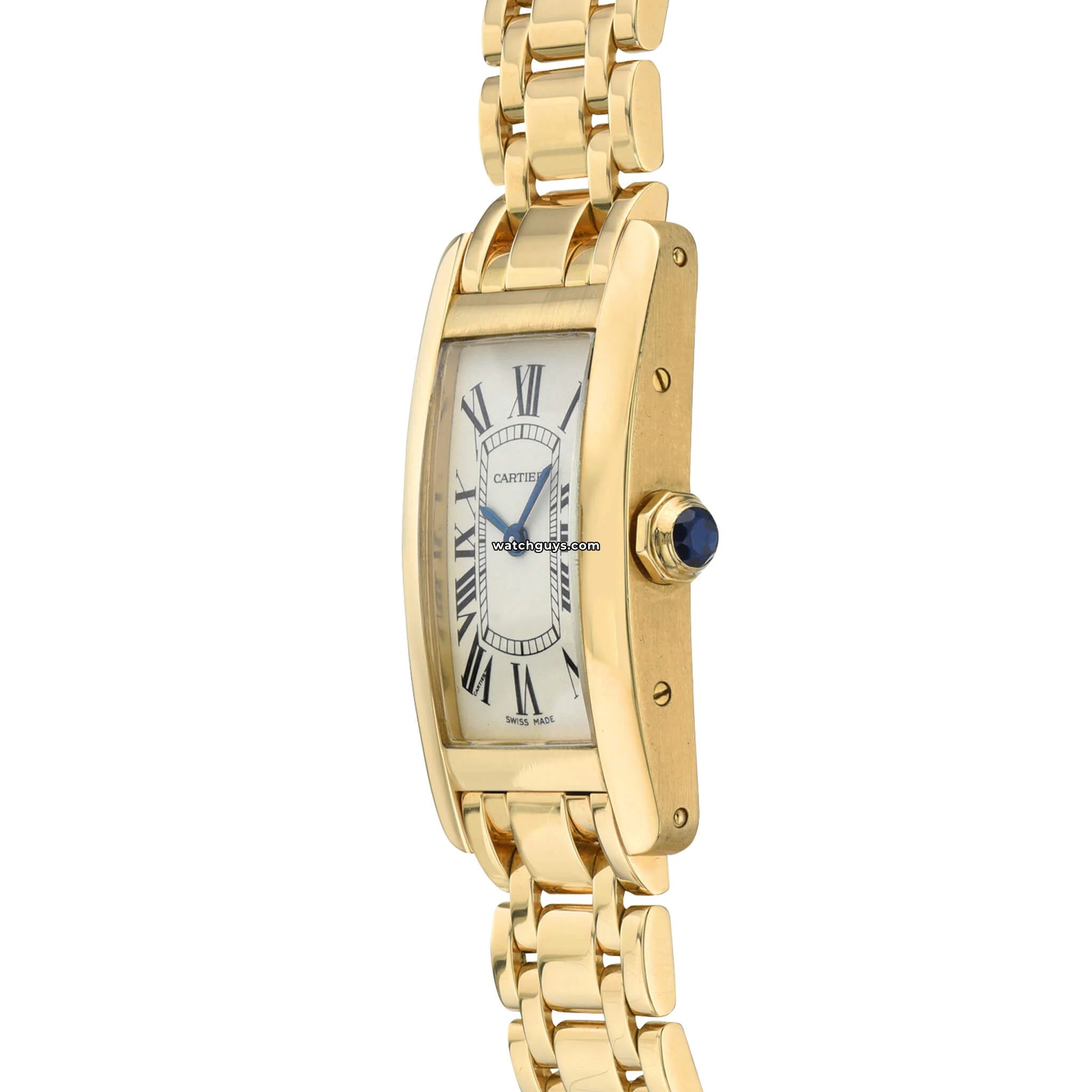 Cartier Tank Americaine W26015K2 18K Yellow Gold Luxury Watch - Perfect for Formal Events & Business Occasions