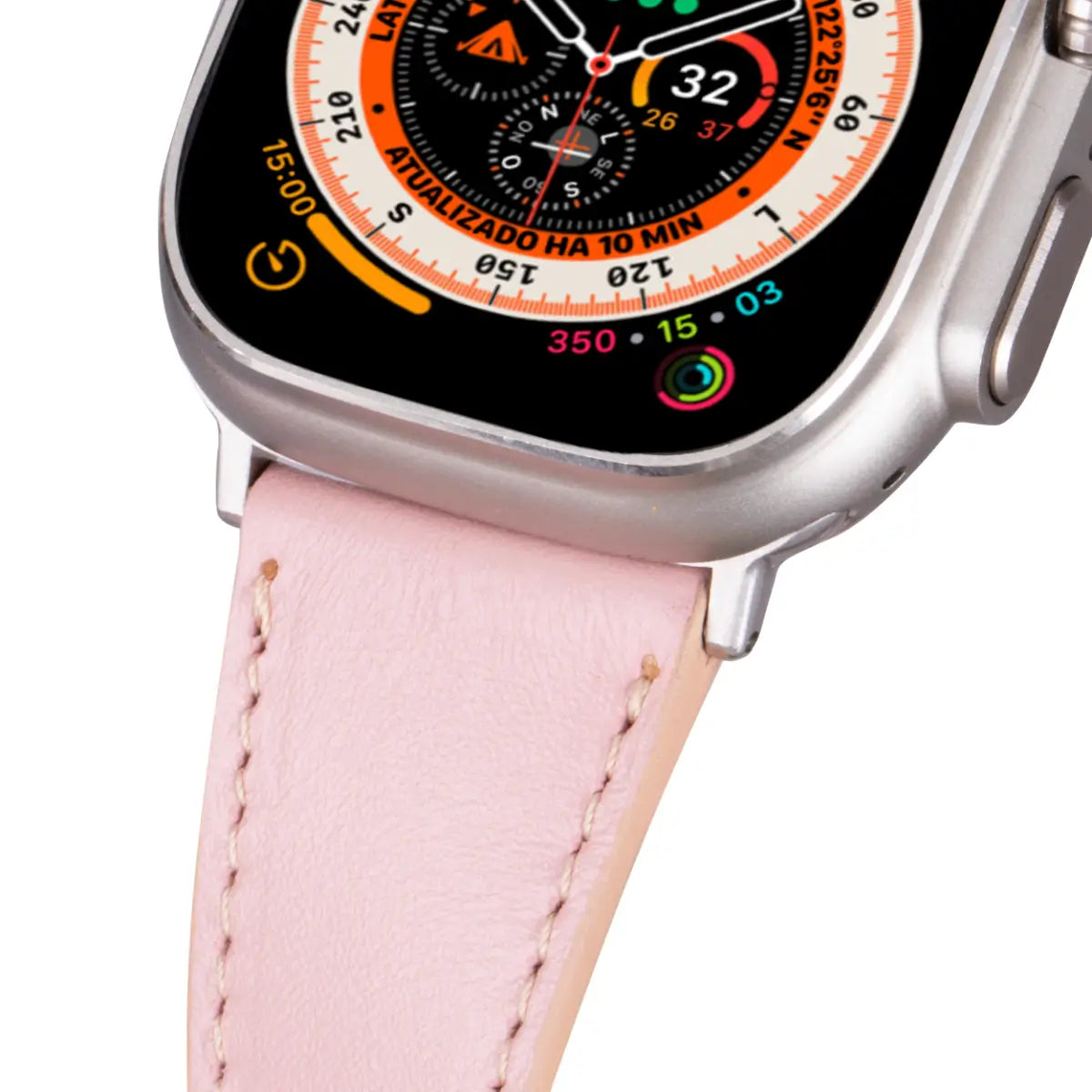 Pink Leather Double Tour Apple Watch Band for Women - Stylish & Comfortable Replacement Strap for Apple Watch Series 9/8/7/6/5/4/SE - Perfect for Work, Gym, and Everyday Wear