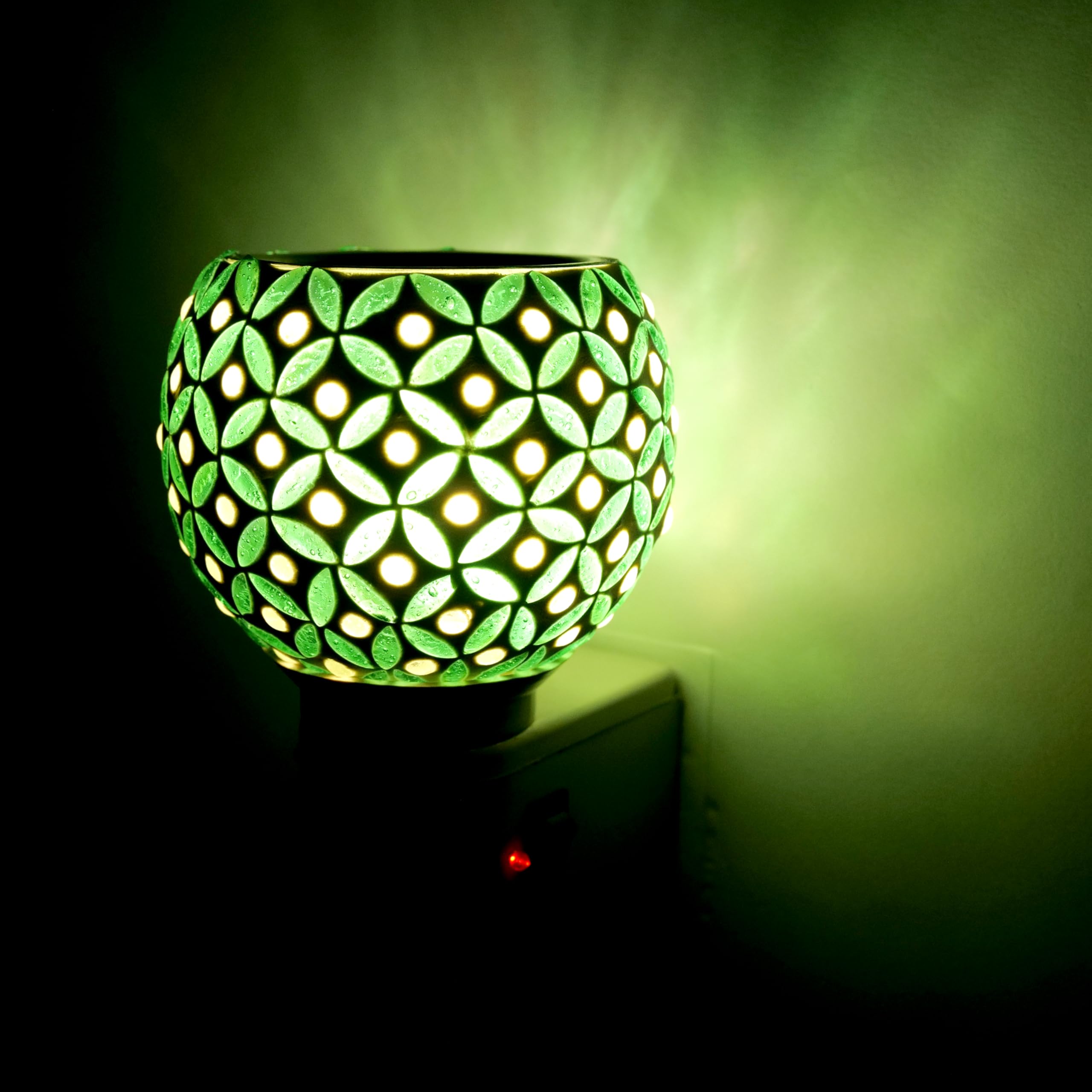 Premium Ceramic Aroma Diffuser & Night Light - Essential Oil Warmer with On/Off Switch, Camphor Burner for Home Fragrance, Yoga & Meditation Room Decor - Perfect for Bedroom, Spa and Relaxation Spaces