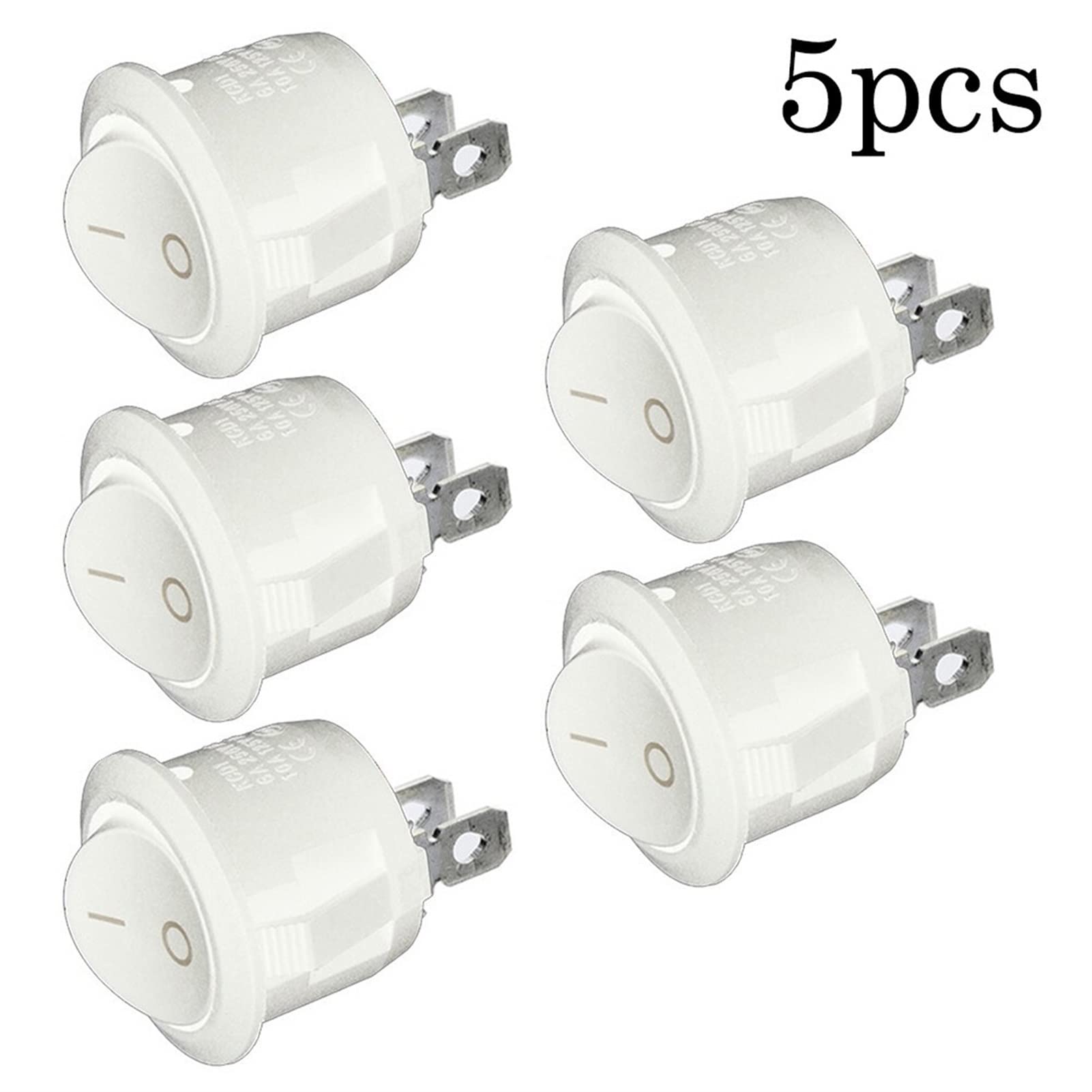10/5pcs 12V Round Rocker Switch ON/Off 2 Pin SPST - Waterproof Toggle Switches for Van, Caravan, Boat, Motorhome, RV, Automotive & Marine Electrical Systems (10pcs) - Perfect for Dashboards, Control Panels & DIY Projects