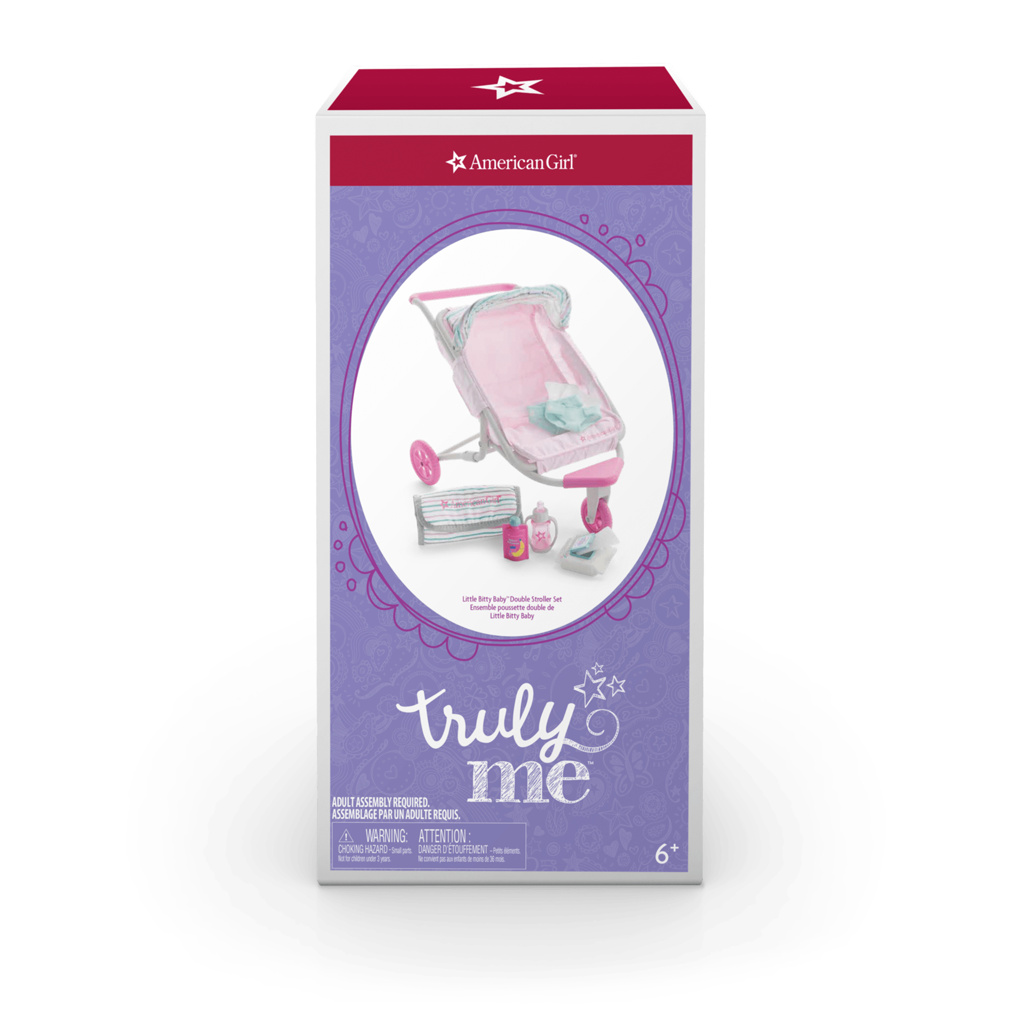 Little Bitty Baby™ Double Stroller for 7.75 Inch Dolls - Perfect for Twin Doll Play, Pretend Play & Outdoor Adventures