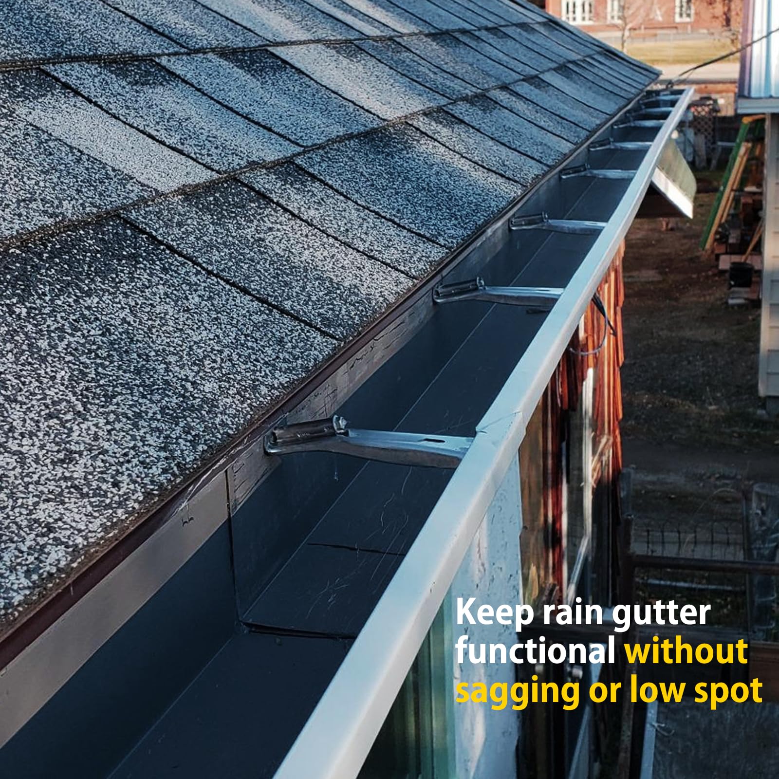 5 Inch Quick Screw Gutter Hangers - 100 Pack Heavy Duty Gutter Support Brackets with Hidden Screw Clips | Prevent Sagging Rain Gutters for Roof Drainage & Home Protection