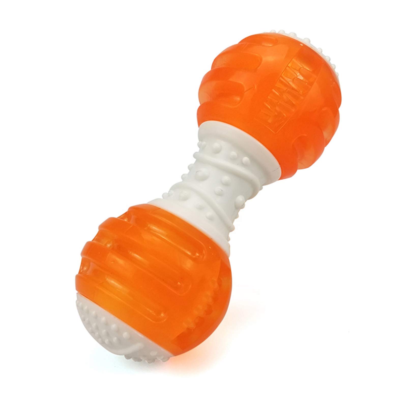 Durable Orange Double-Headed Squeak Dog Chew Toys for Teething Small & Medium Puppies - Perfect for Puppy Training, Boredom Relief & Dental Health