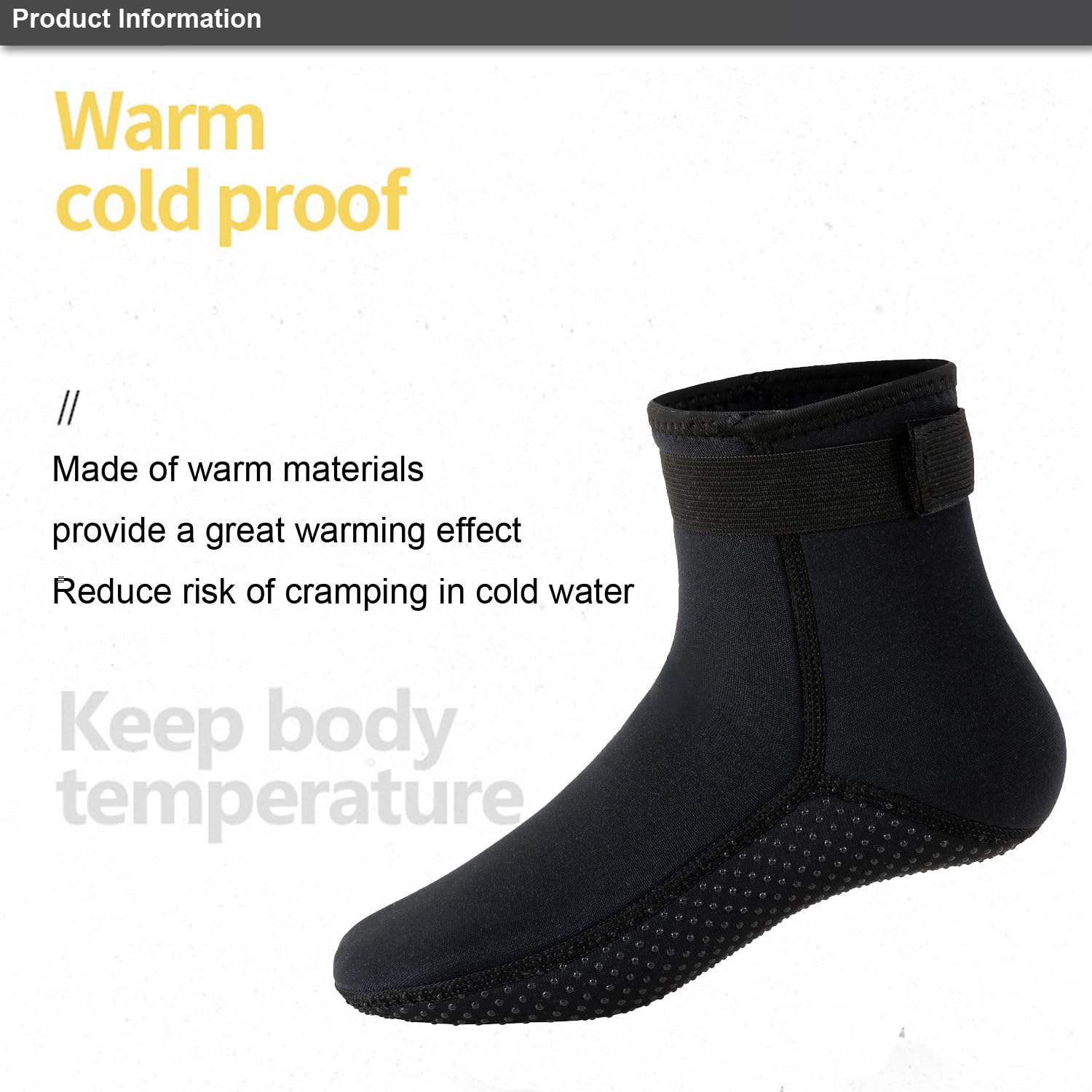 3mm Neoprene Socks for Men & Women - Waterproof Sand Socks, Surf Booties, Dive Boots for Swimming, Surfing, Scuba Diving & Water Sports