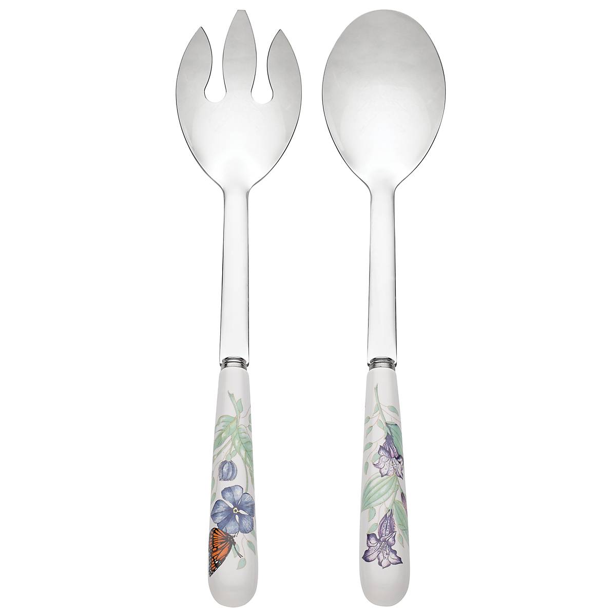Butterfly Meadow 2-Piece Serving Set - Stainless Steel Salad Servers with Ergonomic Handles - Perfect for Parties, BBQs, and Family Gatherings