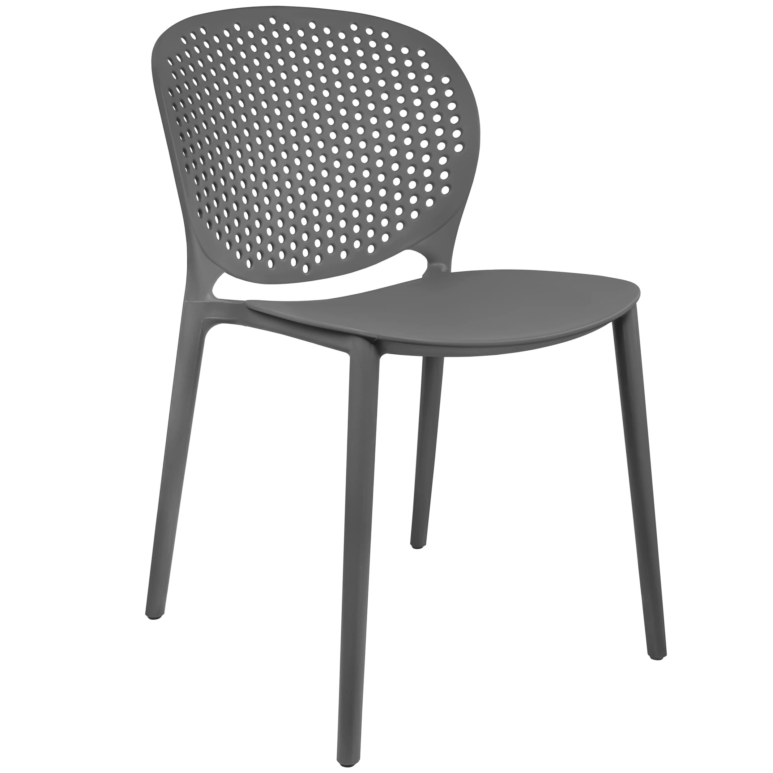 2 Pack Modern Stackable Patio Chairs - Indoor Outdoor Dining Chairs for Poolside, Kitchen, Living Room & Restaurant - Space-Saving Gray Side Chairs (Perfect for Small Spaces, Balcony Decor & Outdoor Entertaining)