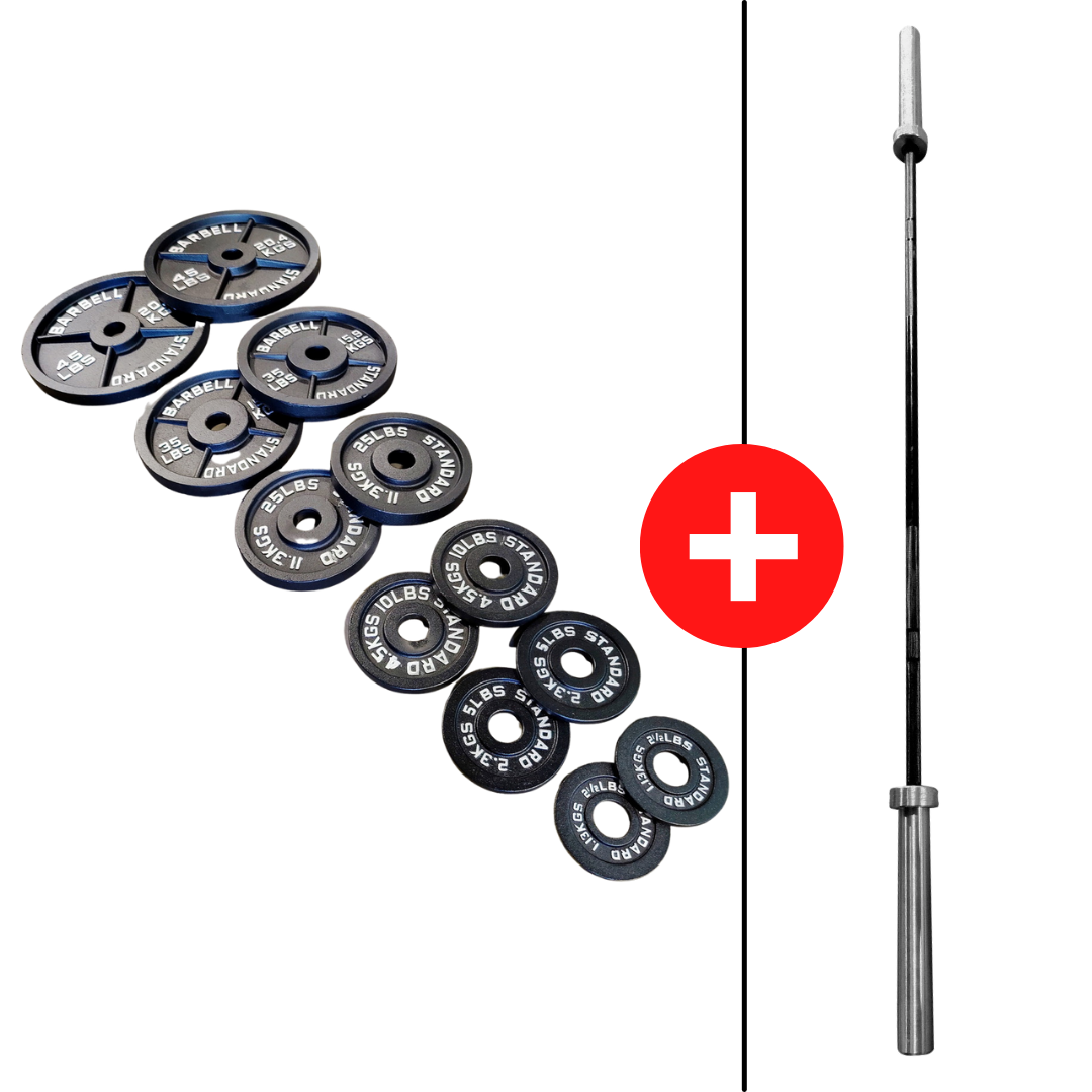 Best Olympic Plate Barbell Set for Weightlifting - High-Quality Gym Equipment for Home & Commercial Use - Perfect for Strength Training & CrossFit Workouts