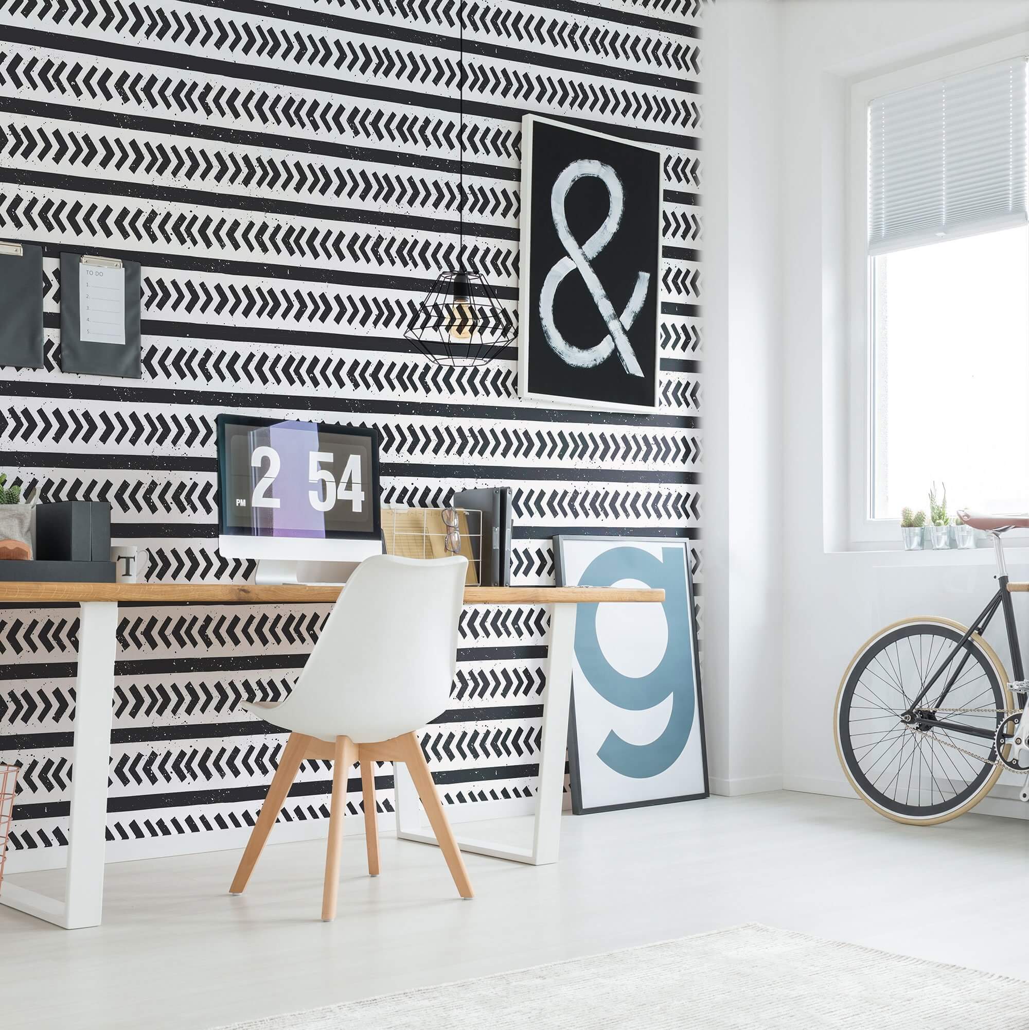 Charcoal and Gray Geometric Peel and Stick Removable Wallpaper for Teens Bedroom - Self-Adhesive Wall Decal for Dorm, Nursery, or Home Decor
