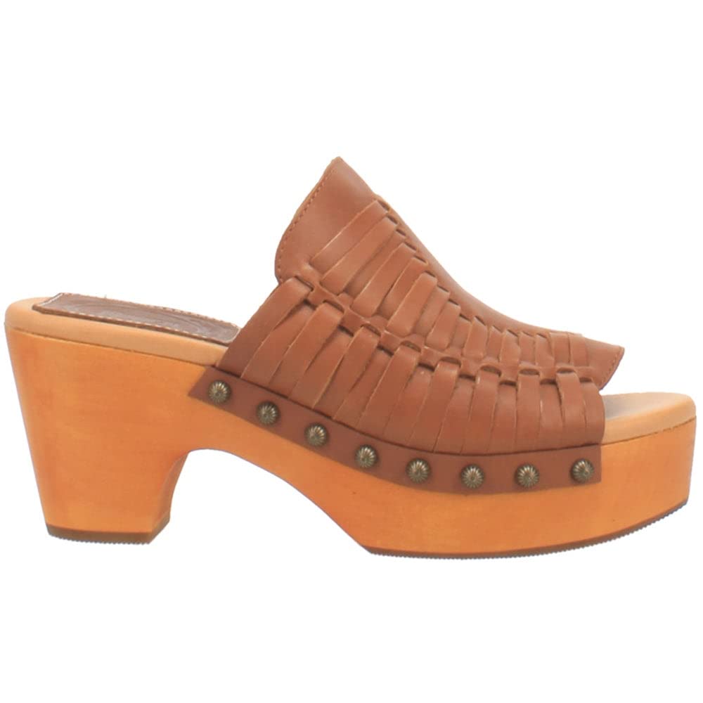 Dingo Women's Dreamweaver Studded Woven Platform Sandals - Casual Mid Heel (2-3 Inch) - Brown Shoes for Summer Outfits & Beach Vacations