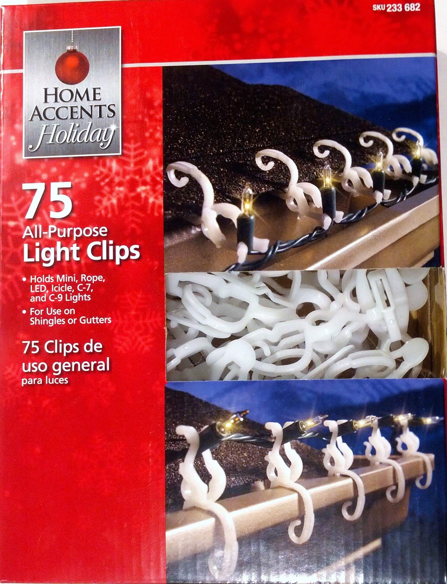 Universal Shingle & Gutter Clips for Christmas Lights - Heavy Duty Holiday Decor Hooks for Roof, Eaves & Outdoor Decorations - Perfect for Hanging String Lights, Wreaths & Seasonal Displays