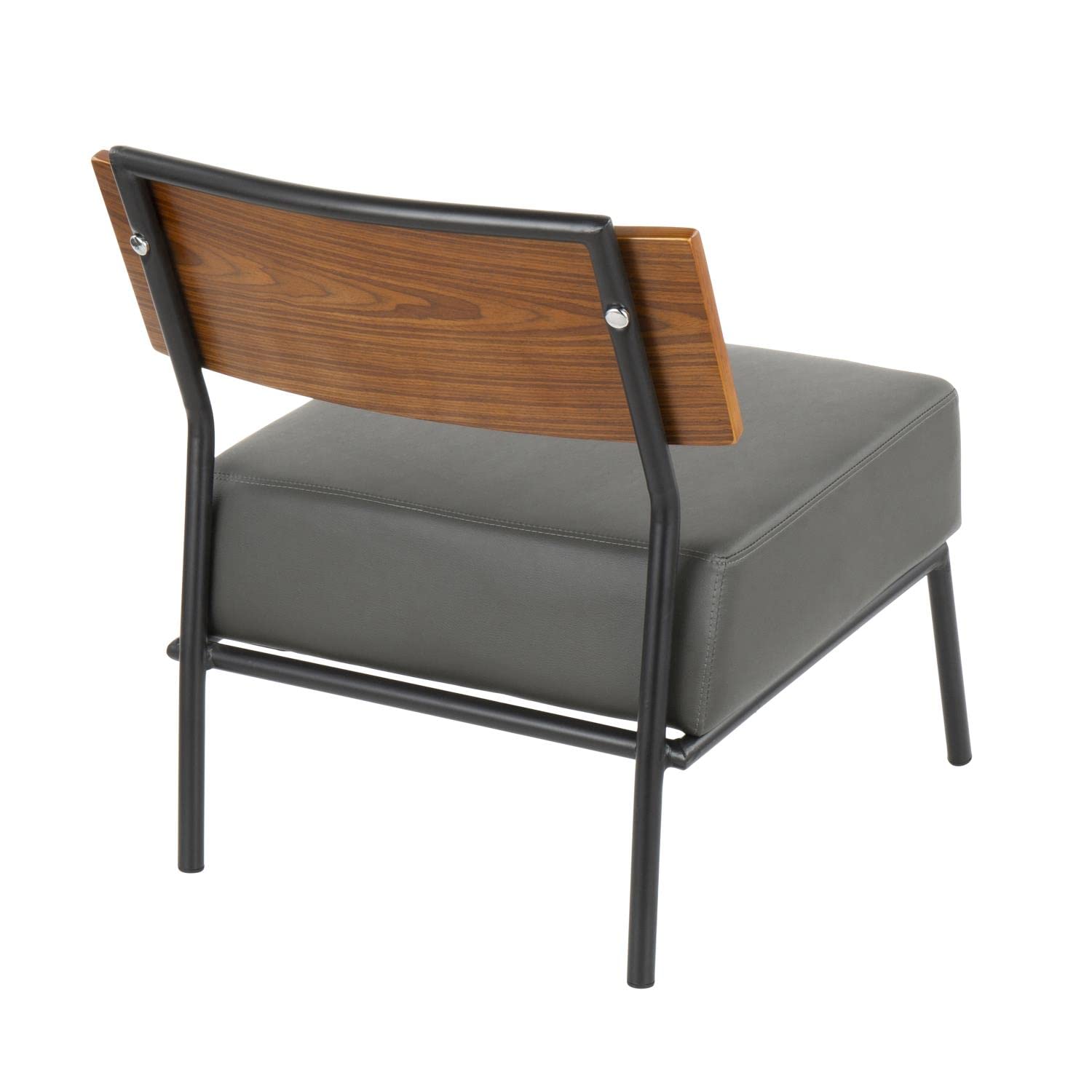 LumiSource Fiji Leather Accent Chair - Armless Modern Living Room & Bedroom Seating - Stylish Contemporary Lounge Chair for Home Office, Reading Nook, or Relaxation Corner