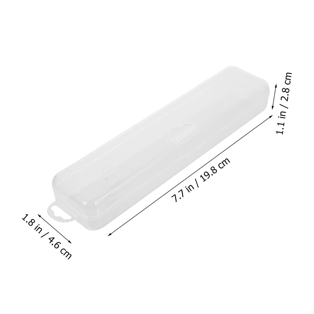 EXCEART Clear Travel Toothbrush Case - Portable PP Clamshell Box for Electric & Manual Toothbrushes, Flatware, and Cutlery - Ideal for Camping, Air Travel, and Daily Storage