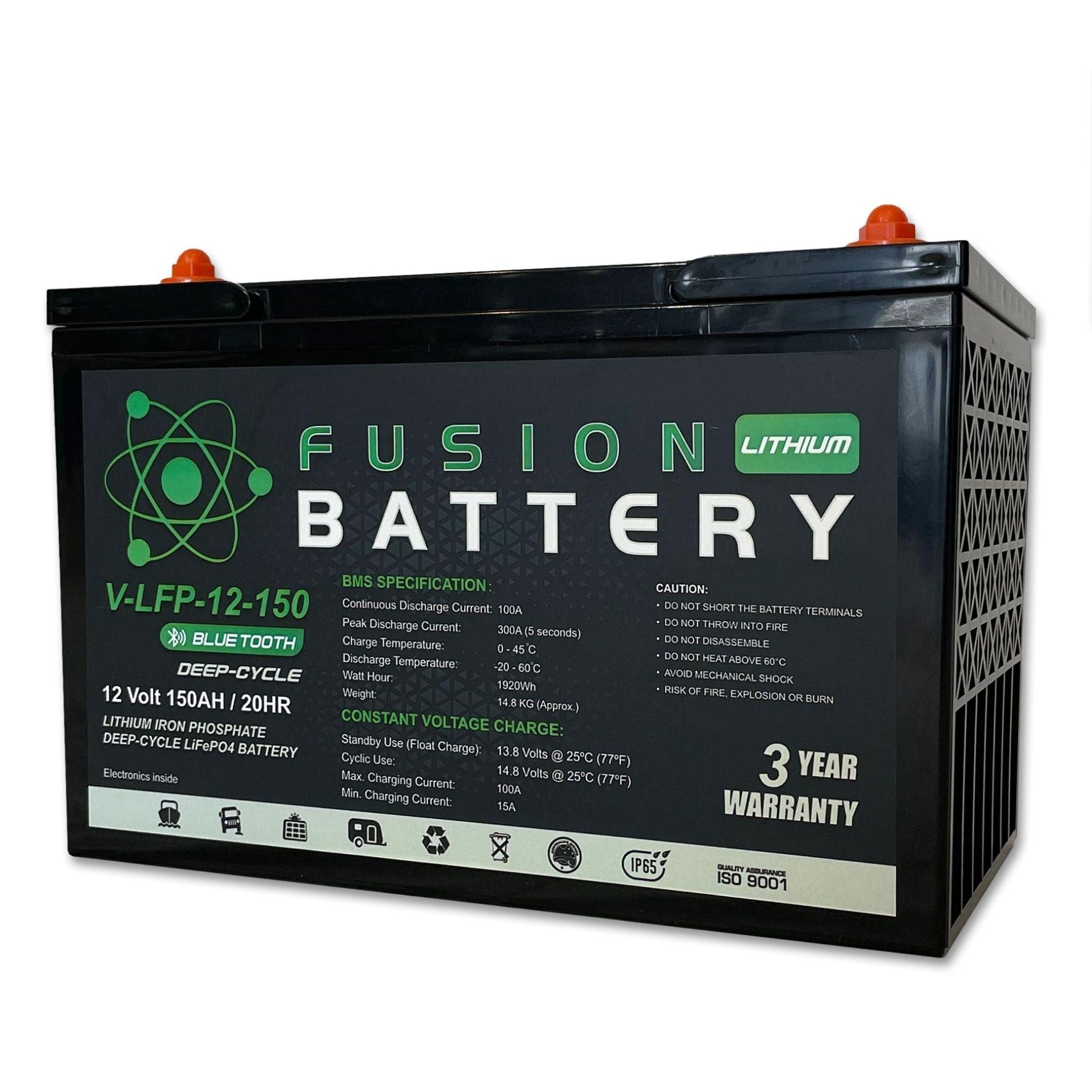 12V 100Ah Deep Cycle Lithium Battery for RV, Marine, Solar - Rechargeable LiFePO4 Battery with 5000+ Cycles, Perfect for Off-Grid Power, Camping, Boating