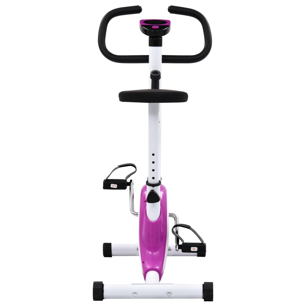 VidaXL Belt Resistance Exercise Bike for Home Gym - Purple Indoor Cycling Bike for Cardio Workout & Fitness Training | Perfect for Small Spaces & Apartment Workouts